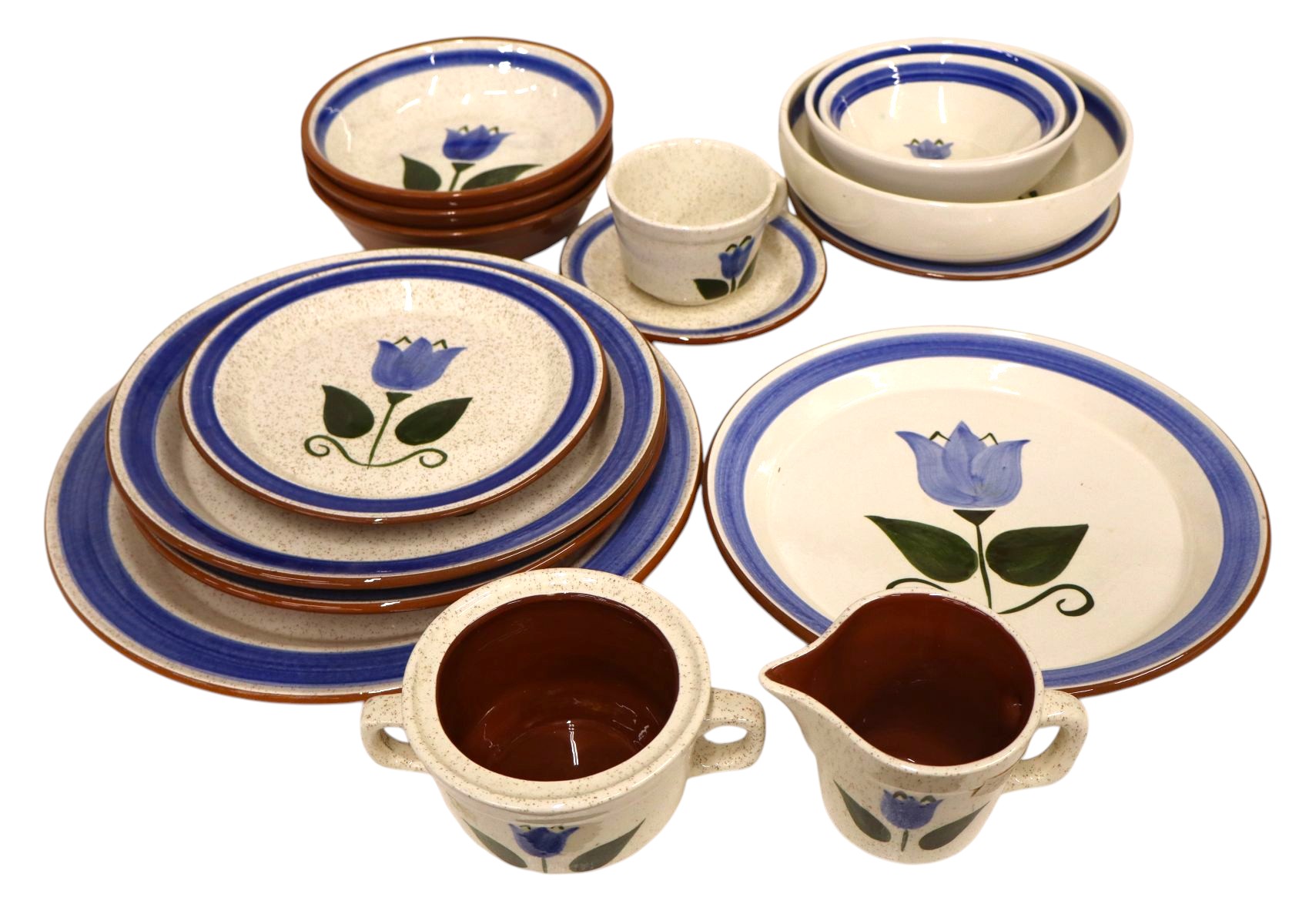 16pcs VTG Stangl assorted hand painted dinnerware