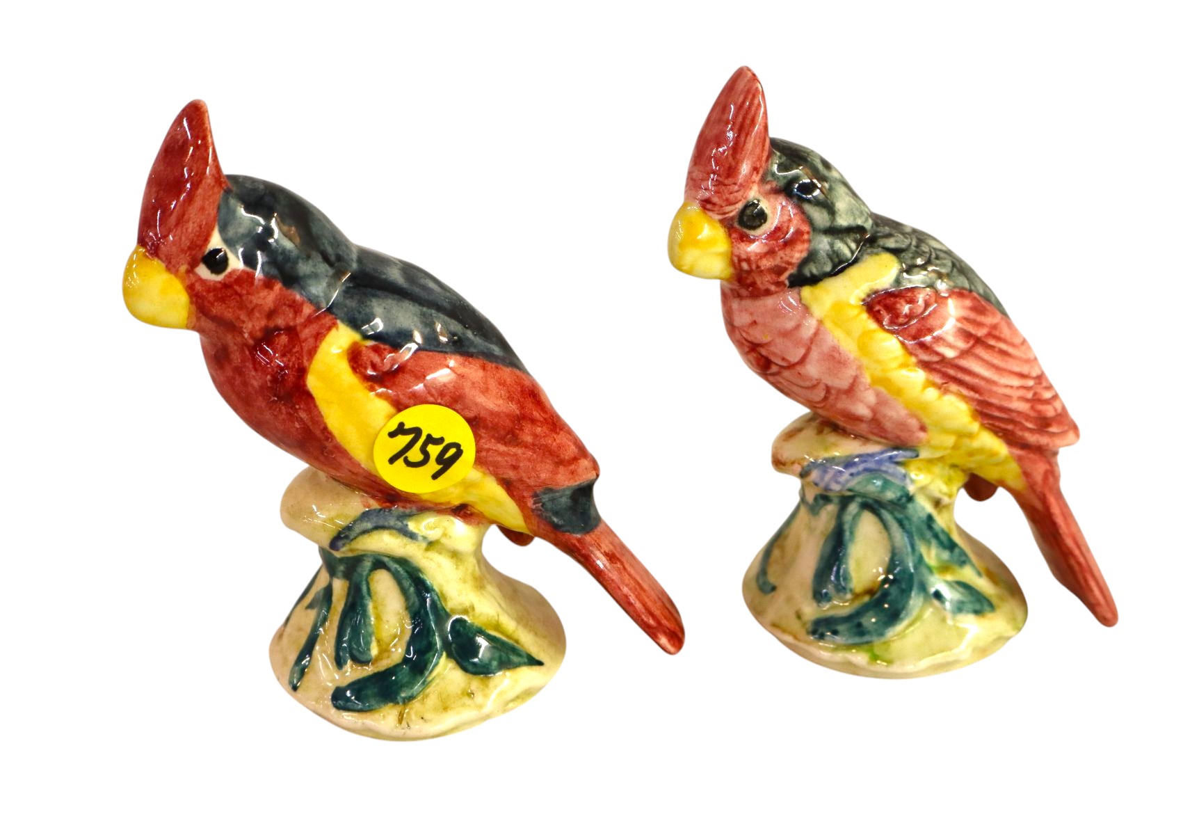Pair of vintage Stangl porcelain 5" porcelain birds