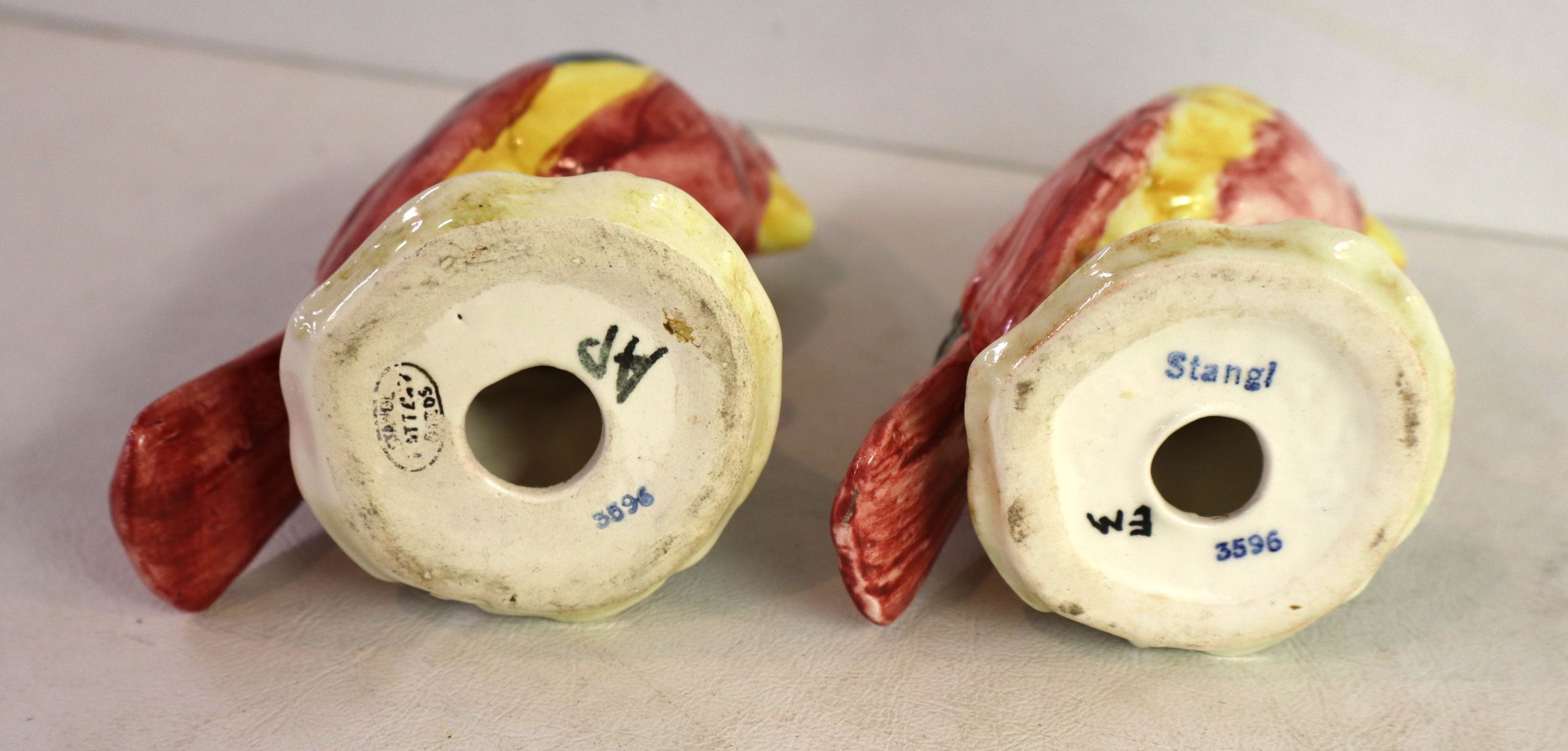 Pair of vintage Stangl porcelain 5" porcelain birds