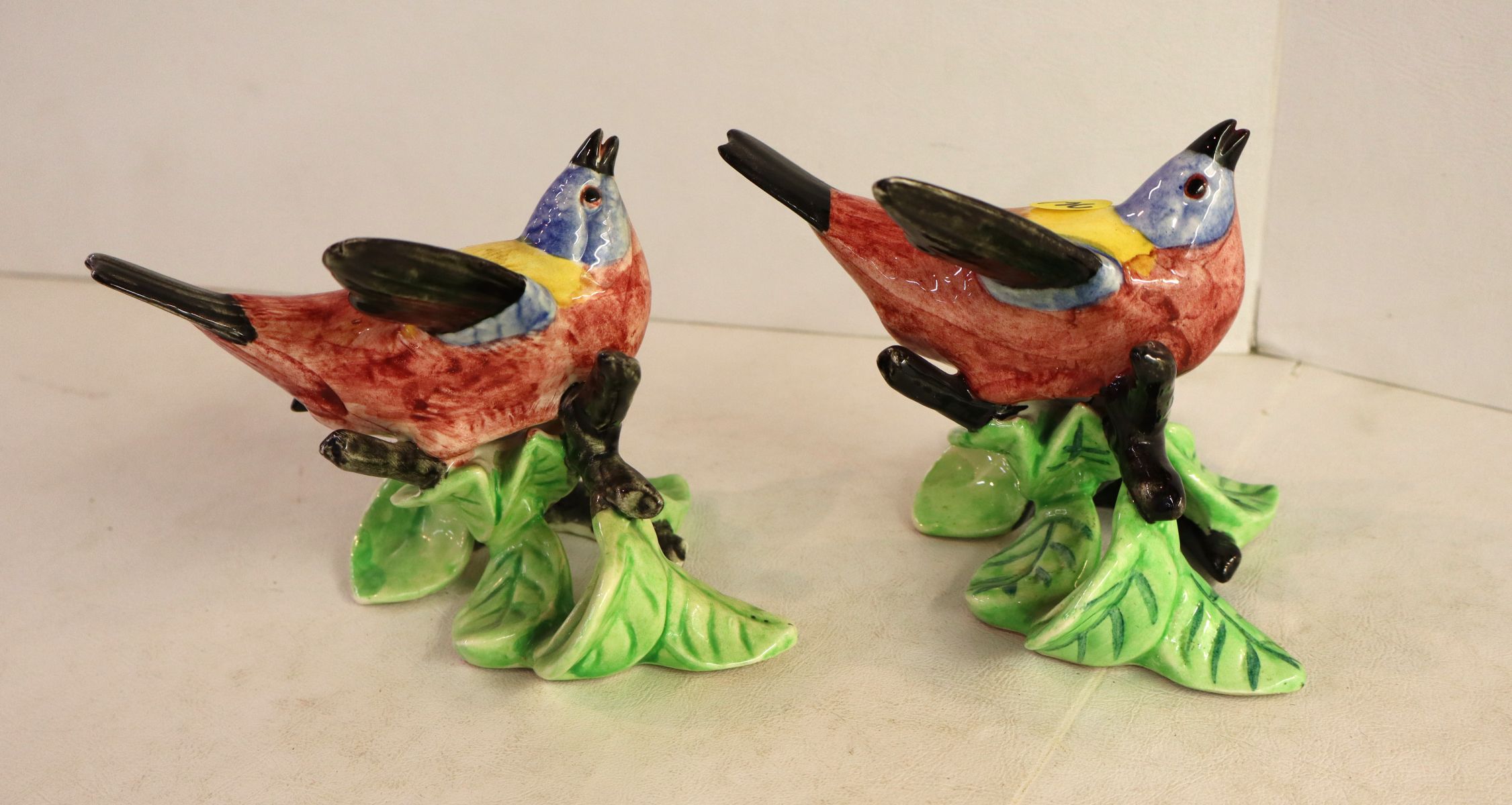 2 vintage Stangl birds on branch 5"