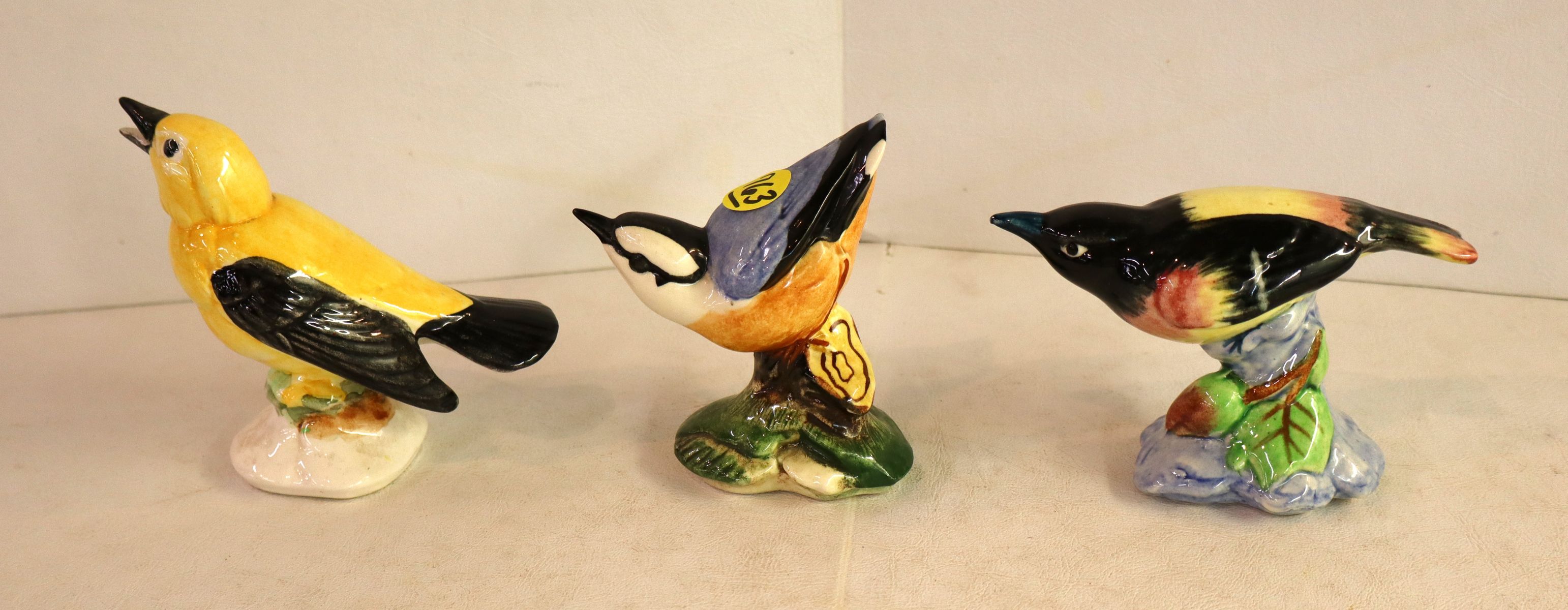 3 vintage Stangl porcelain birds 4" 3.5" 3"