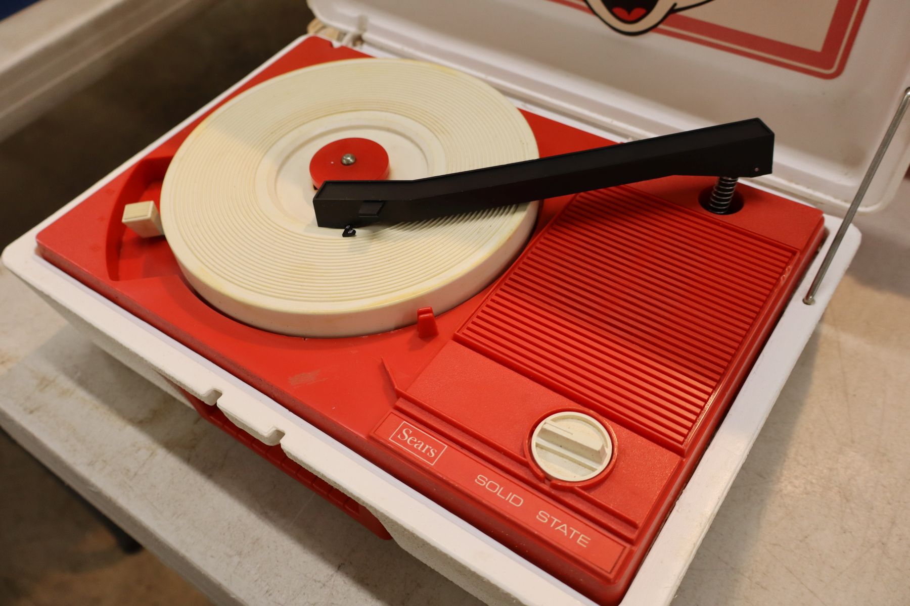 VTG Mickey Mouse Sears Solid State 45 record player
