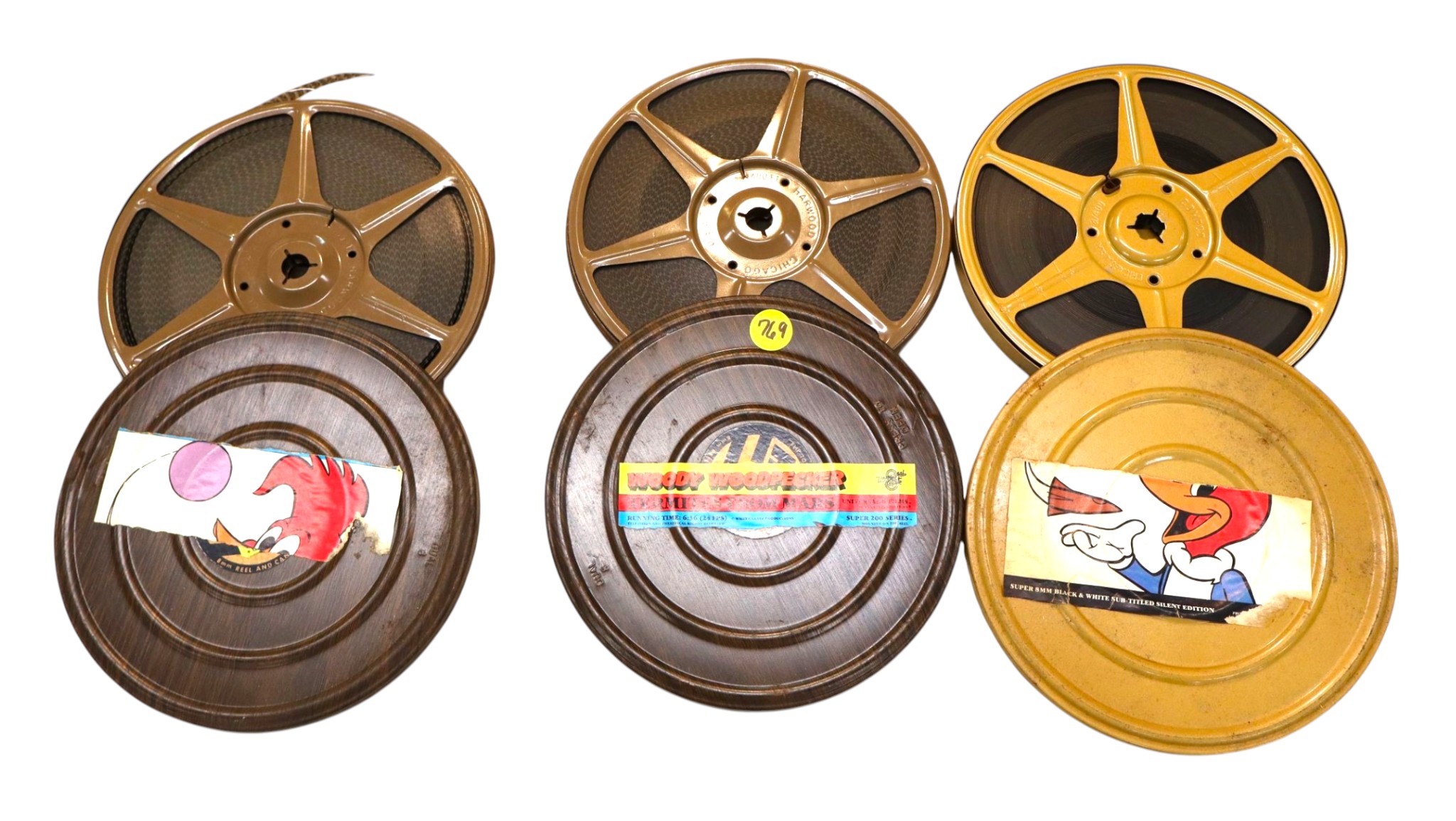 3 VTG 8mm movie reels Walt Disney Woody Woodpecker