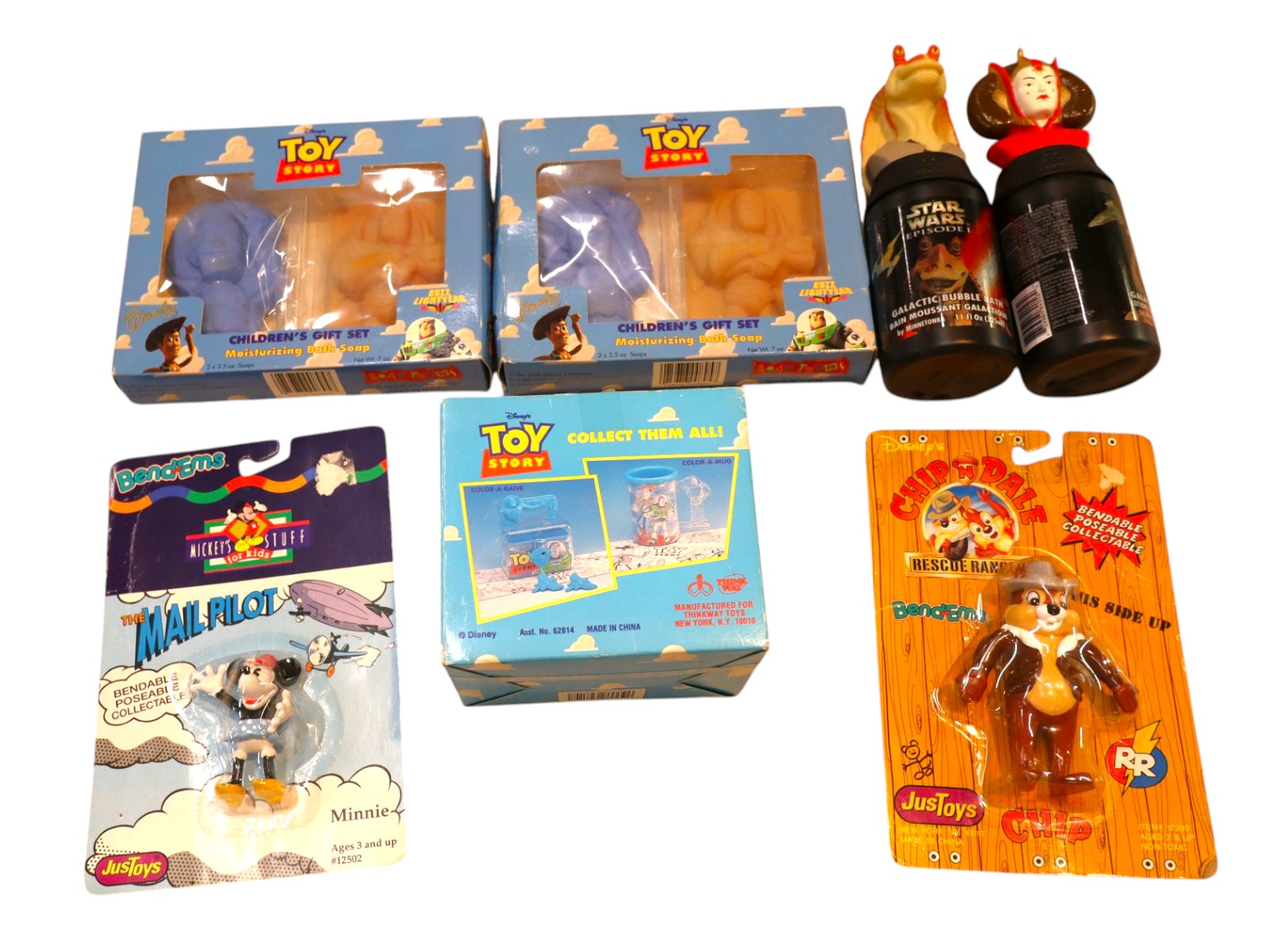 VTG Toy Story soaps, Star Wars lotion & bubble bath & other