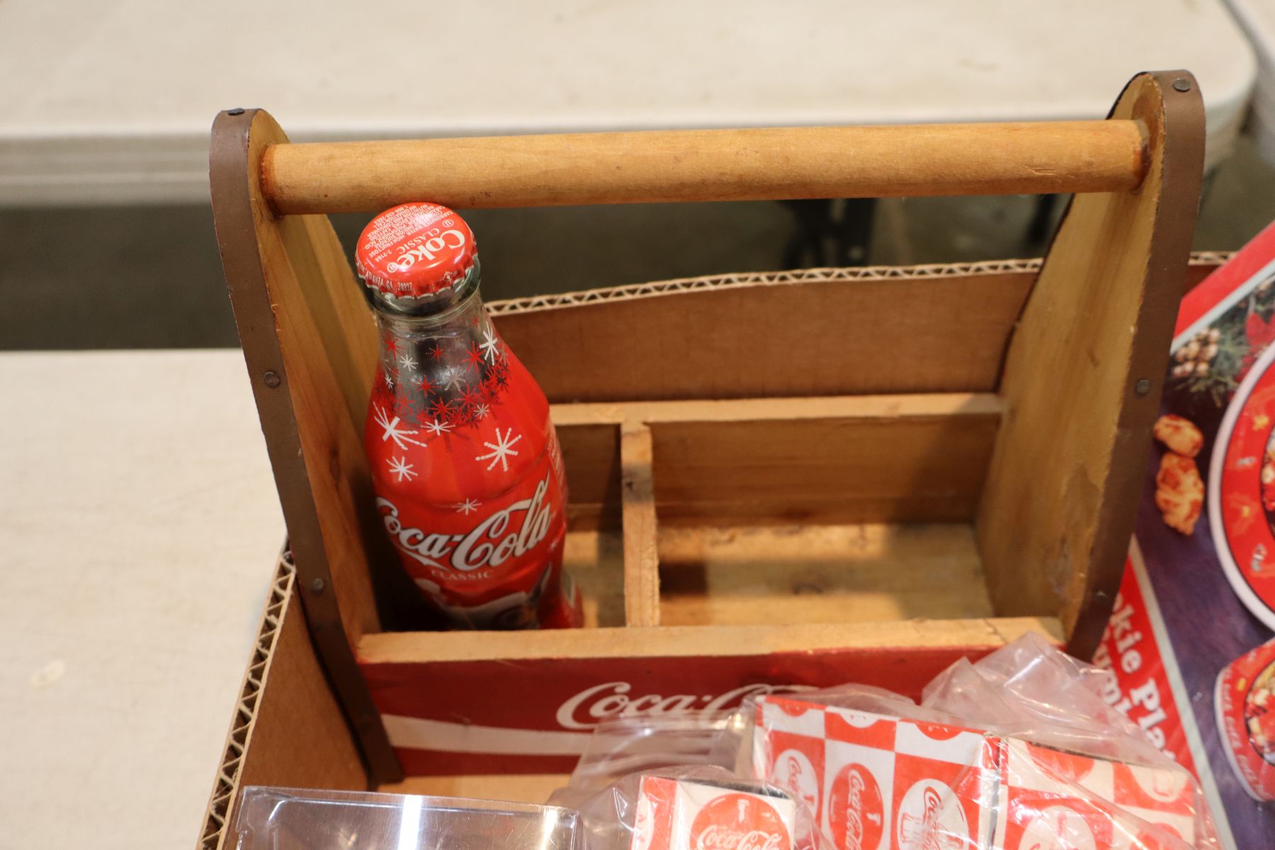 VTG coca cola Christmas ornaments, cups, plates, bottles and other
