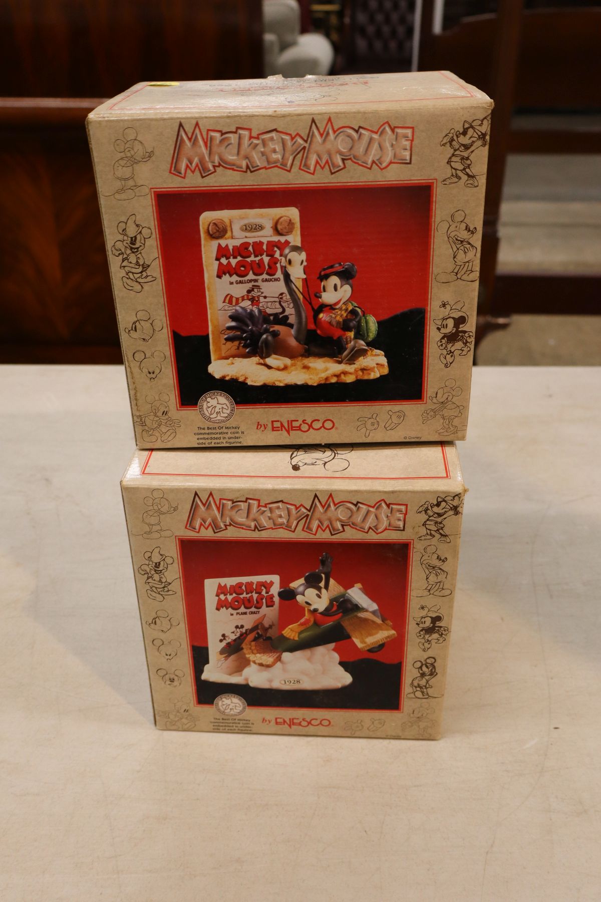 2 VTG Mickey Mouse limited edition figurines in boxes