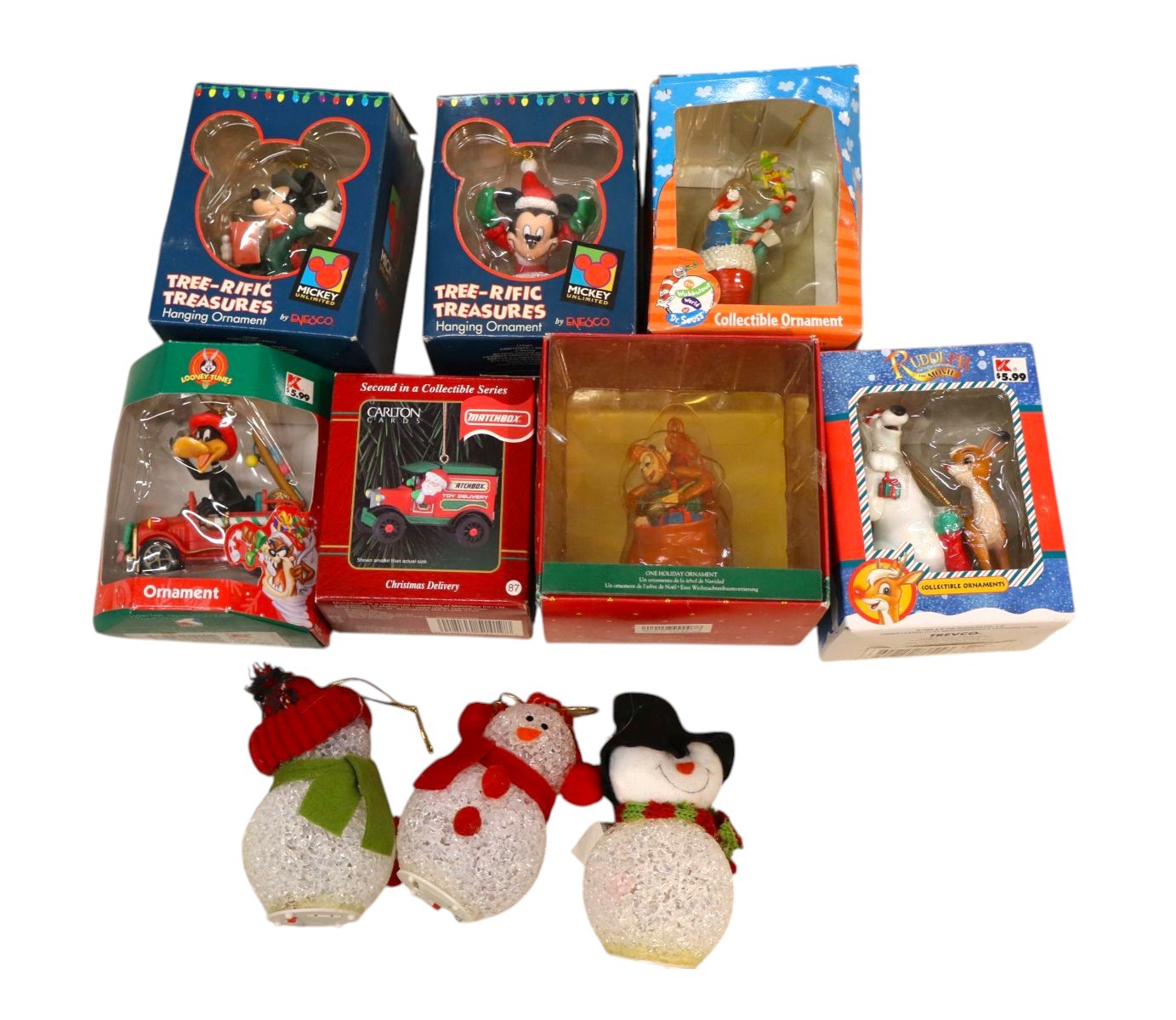 Vintage Christmas ornaments in boxes