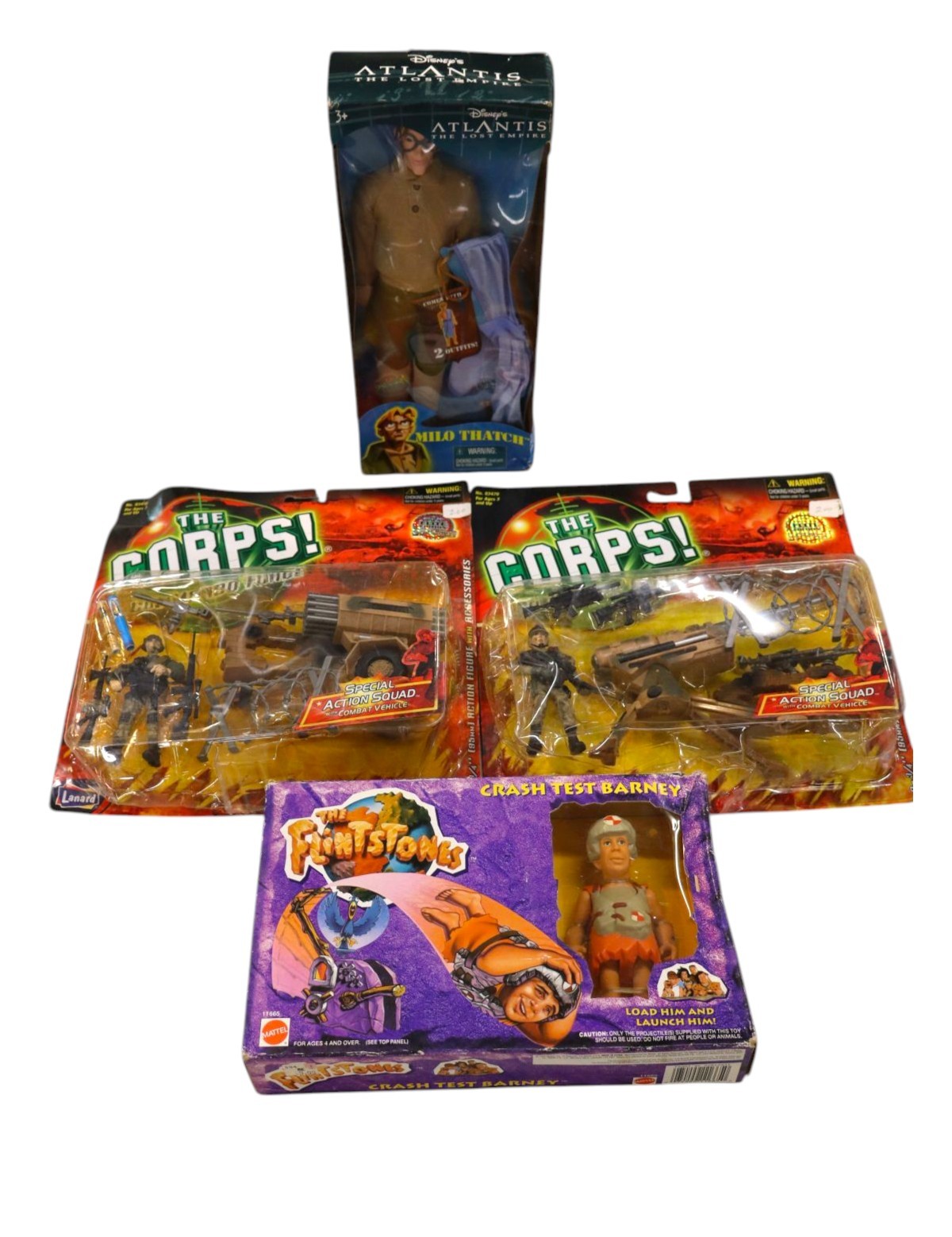 4 VTG action figures in original packaging