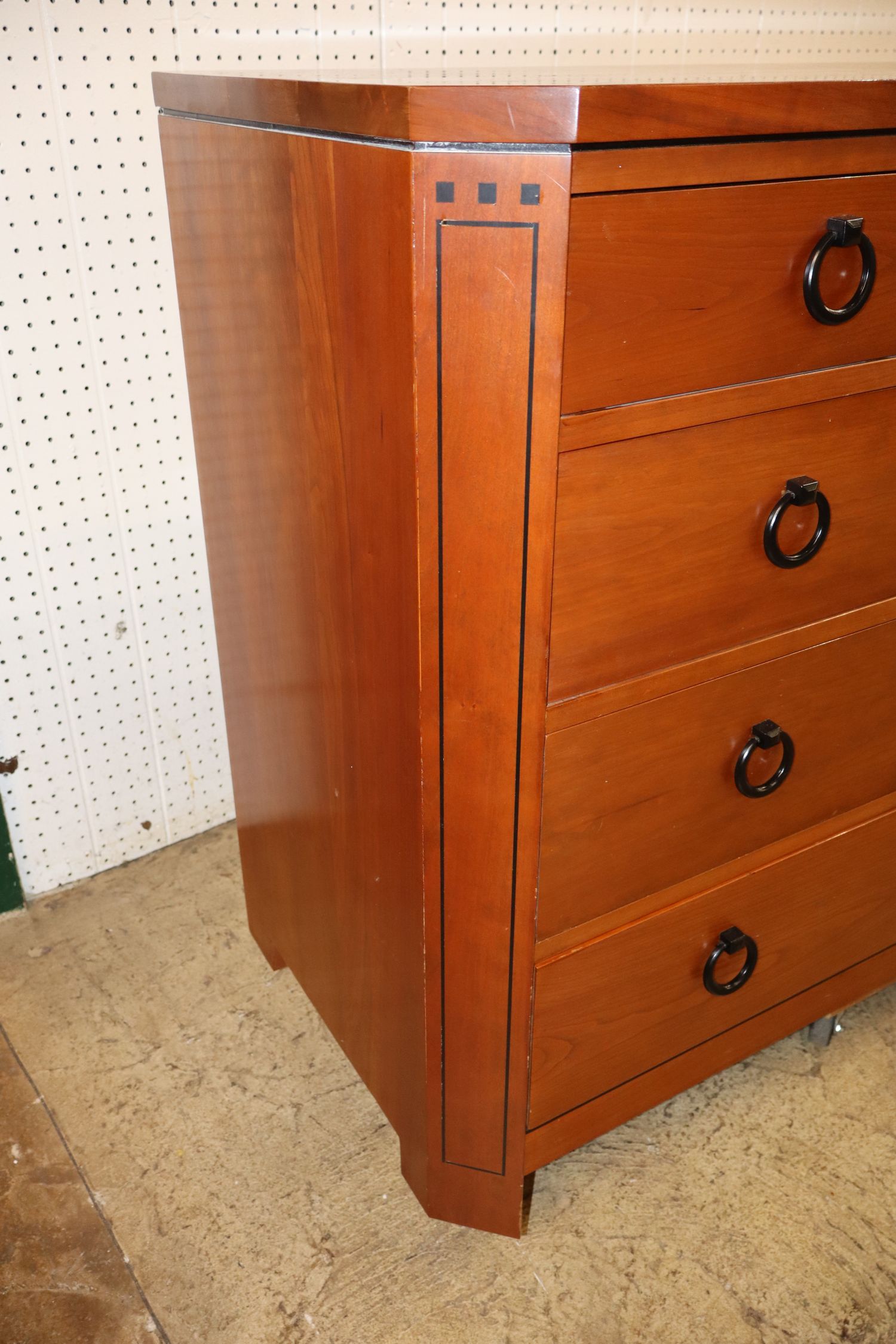 Stickley Cherry 9 Drawer Low Chest Ebony Inlay