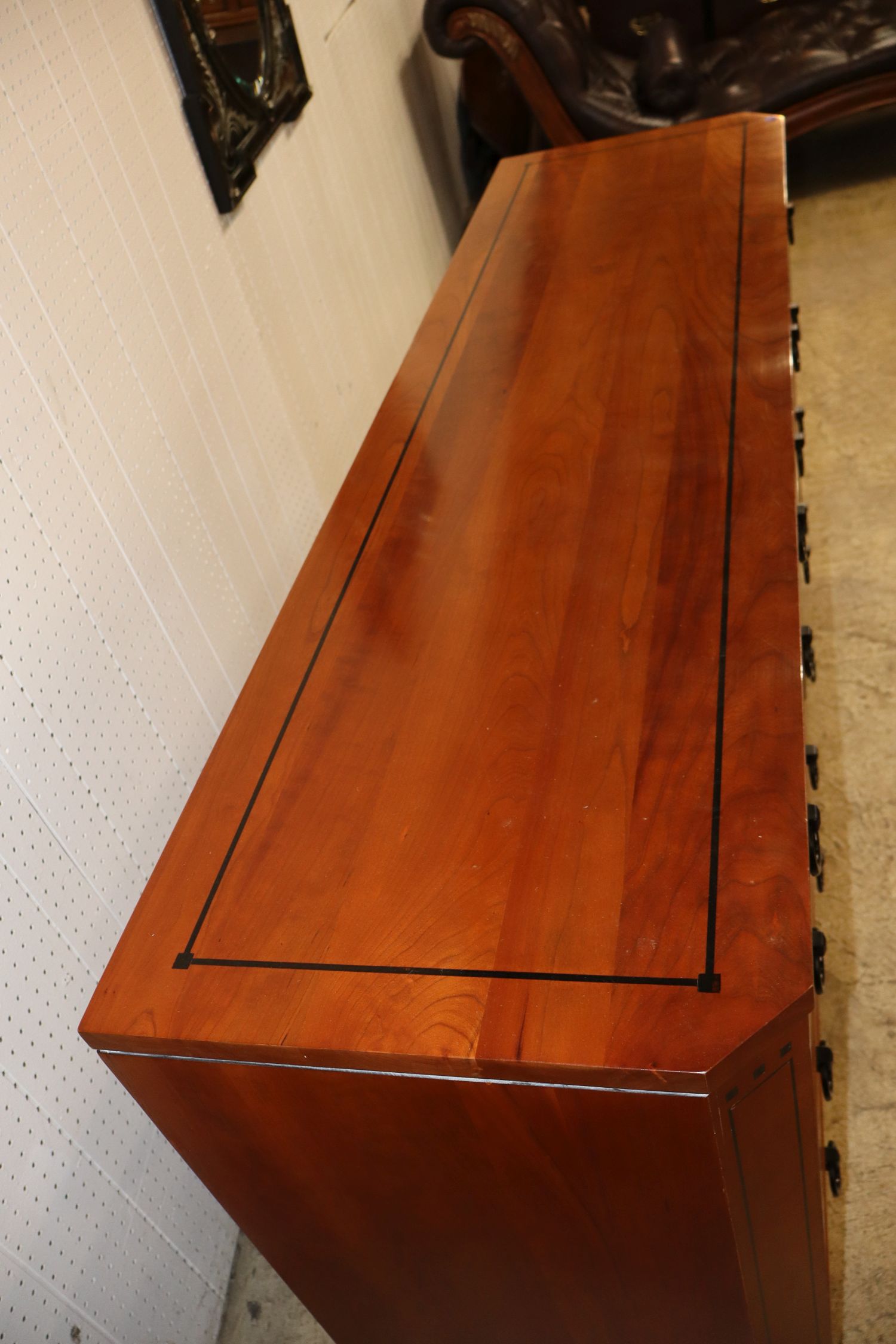Stickley Cherry 9 Drawer Low Chest Ebony Inlay