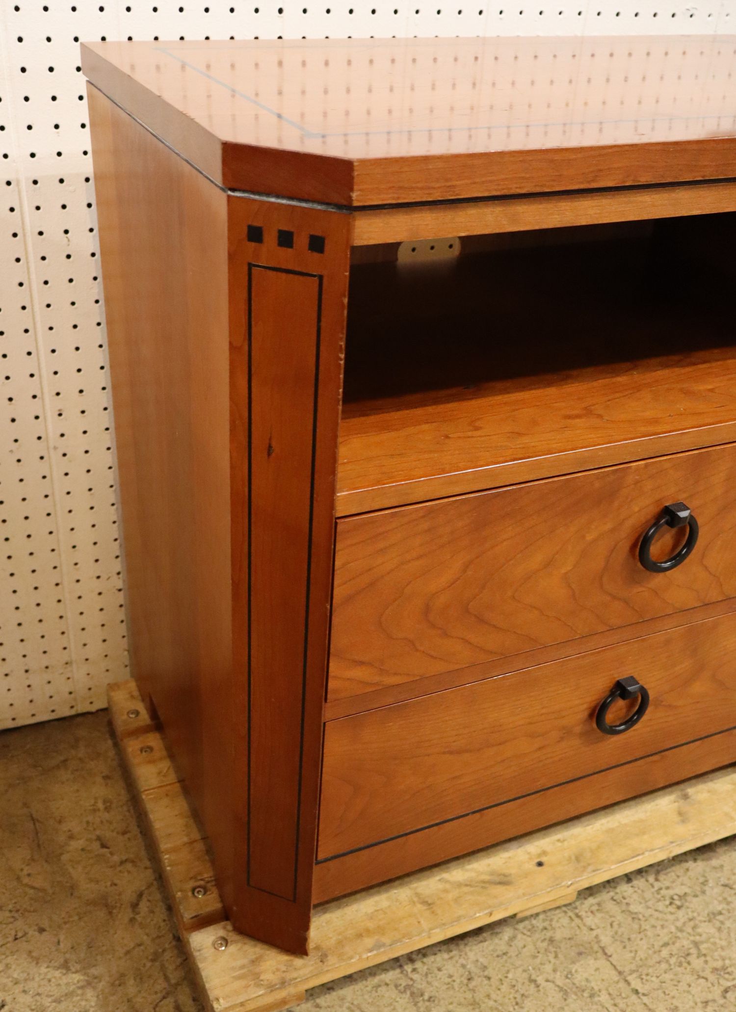 Pr Stickley Cherry 2 Drawer Nightstands Ebony