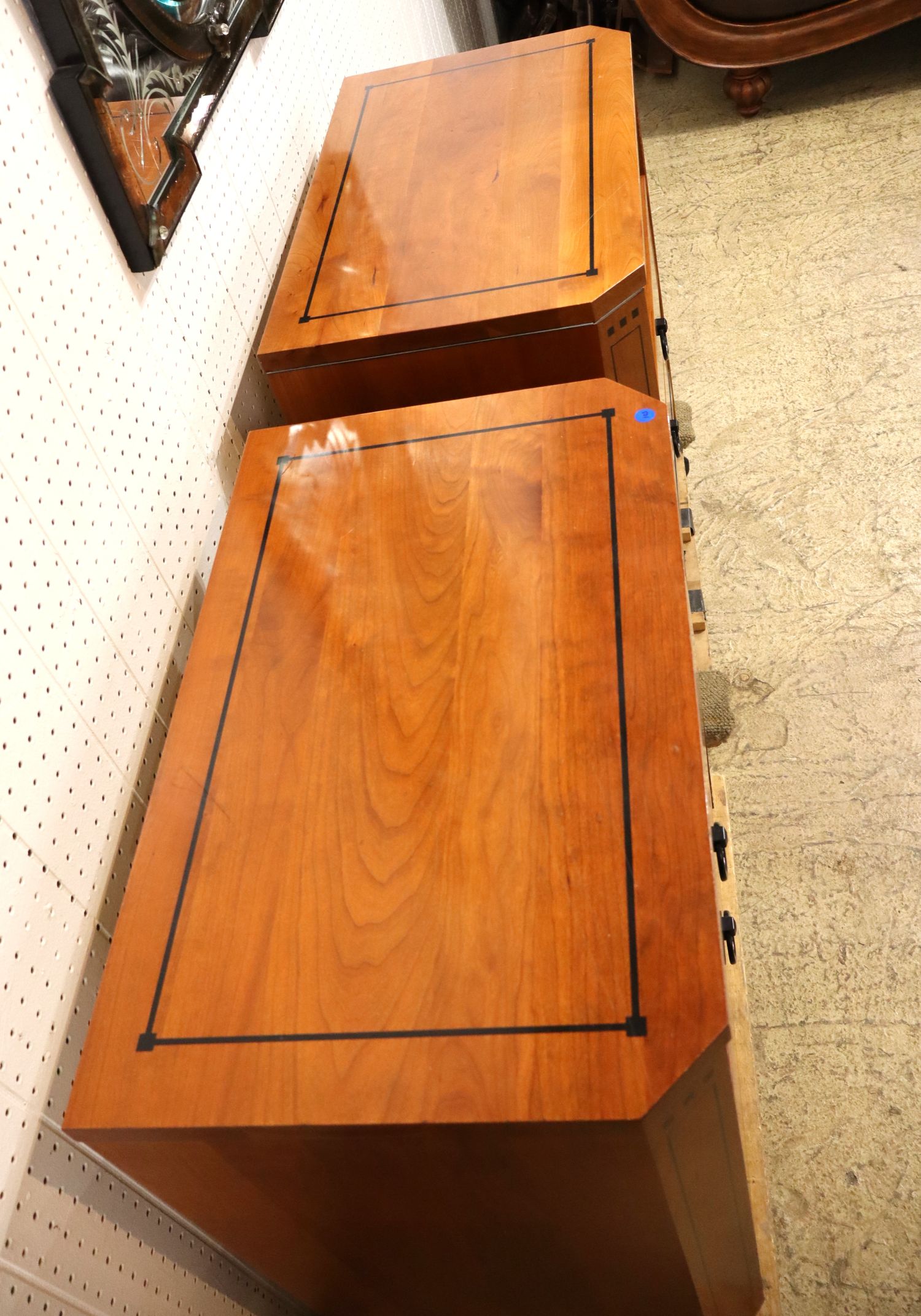 Pr Stickley Cherry 2 Drawer Nightstands Ebony
