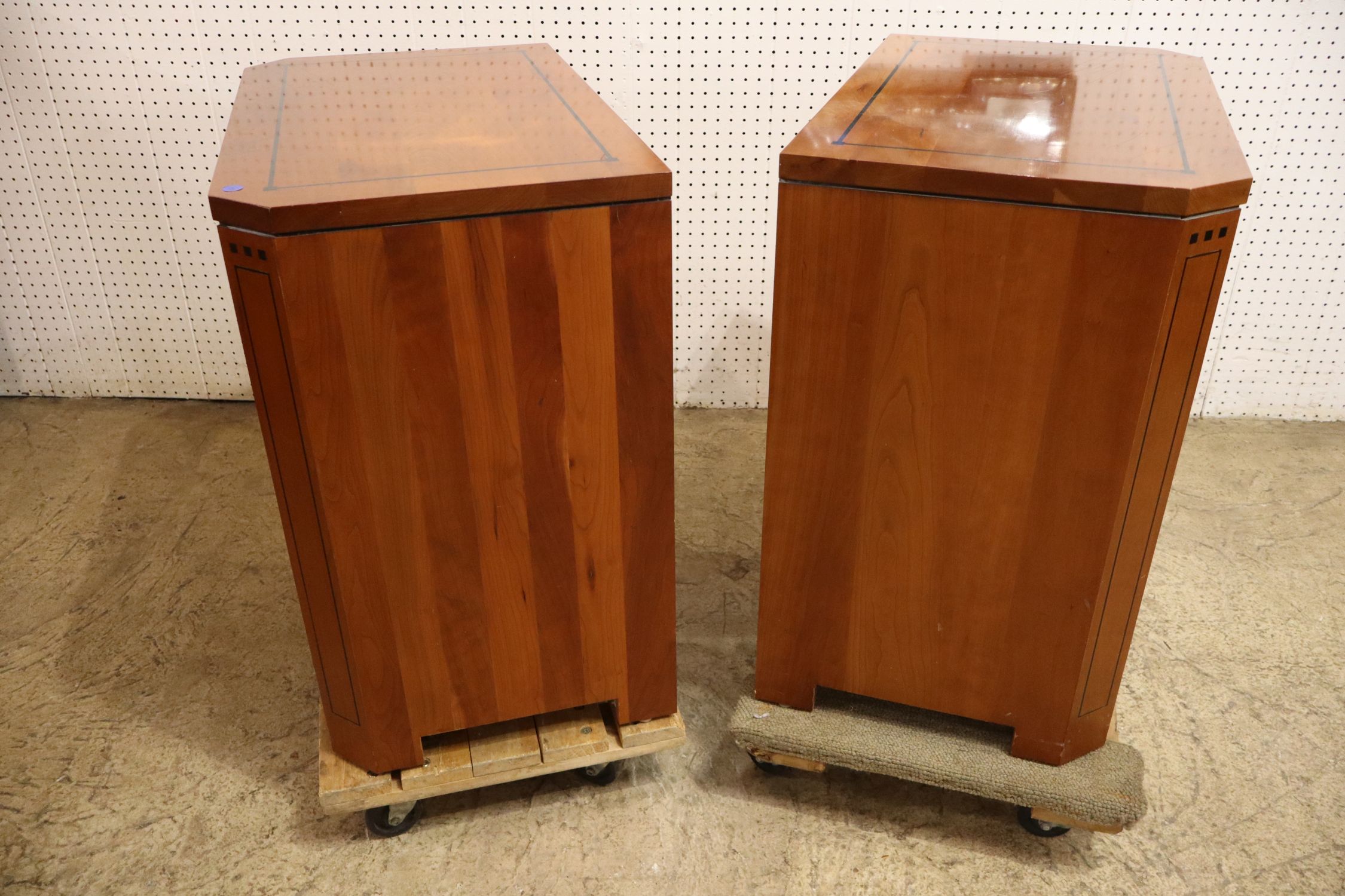 Pr Stickley Cherry 2 Drawer Nightstands Ebony