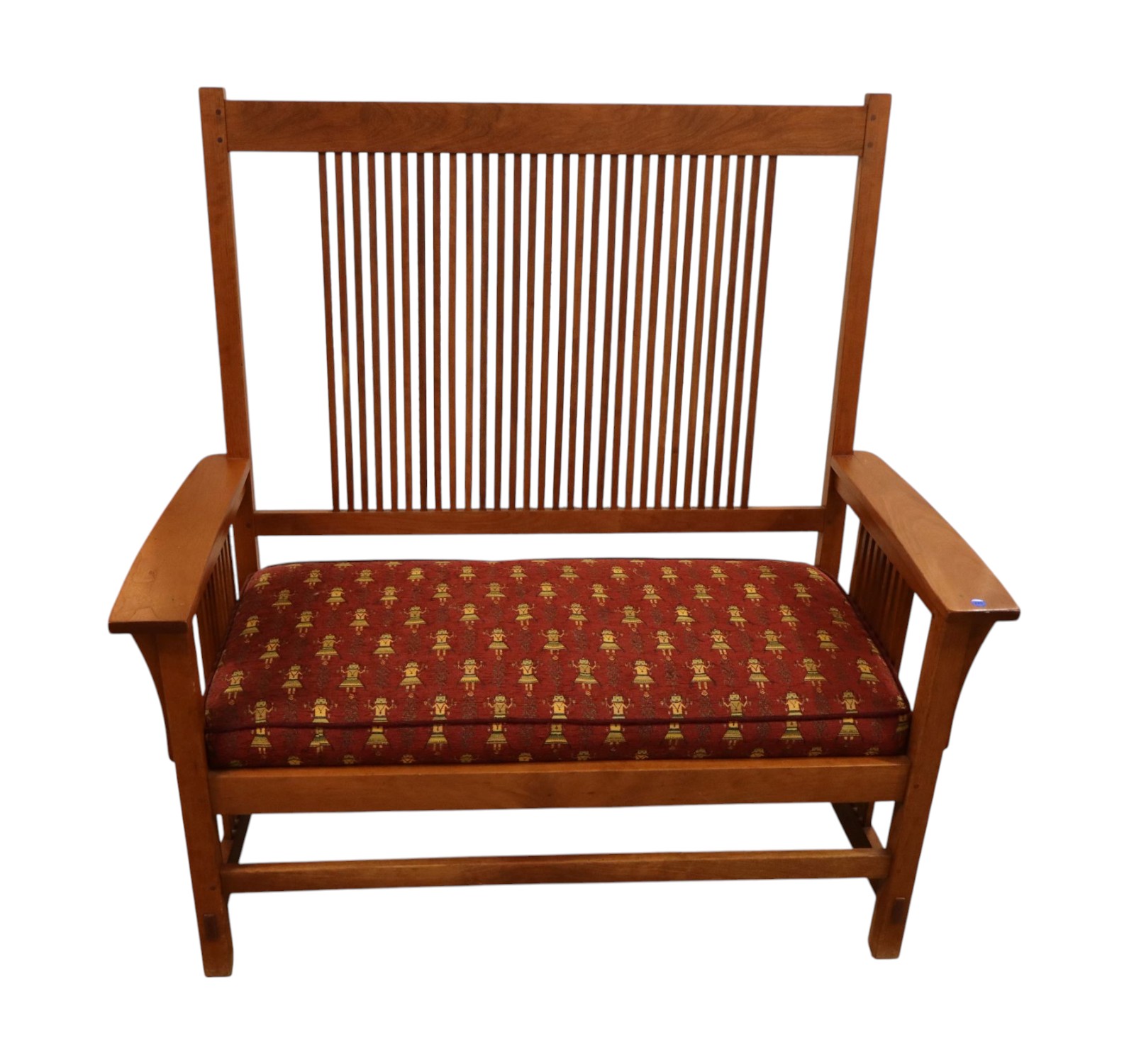 Stickley Cherry High Back Slatted Settee Orig
