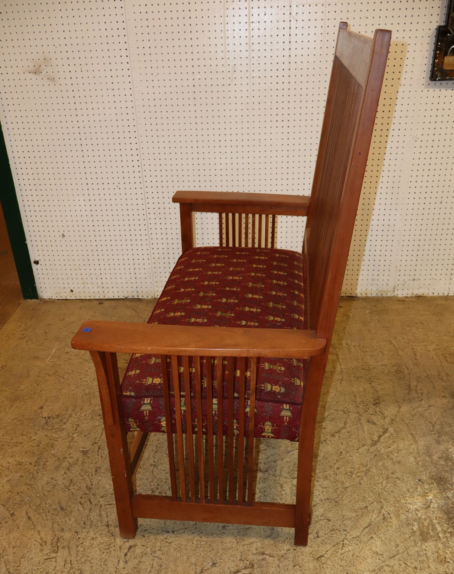 Stickley Cherry High Back Slatted Settee Orig