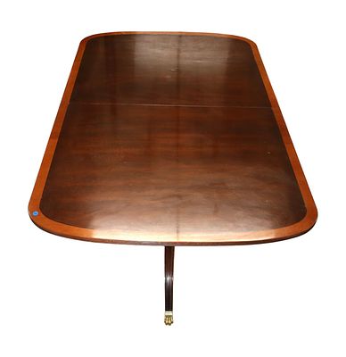 Stickley Burl Mah Banded Dining Table 2 Leaves. Stickley burl mahogany banded dining room table 