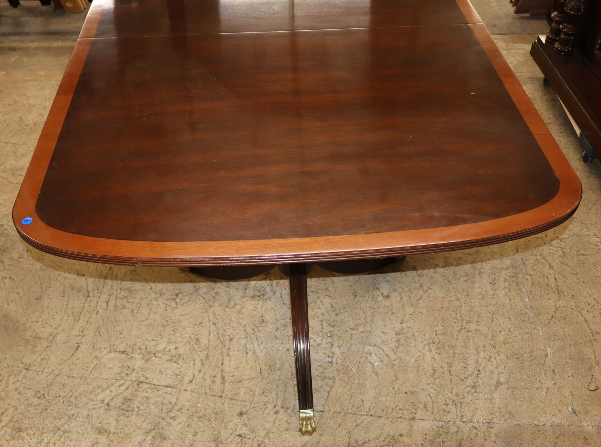 Stickley Burl Mah Banded Dining Table 2 Leaves