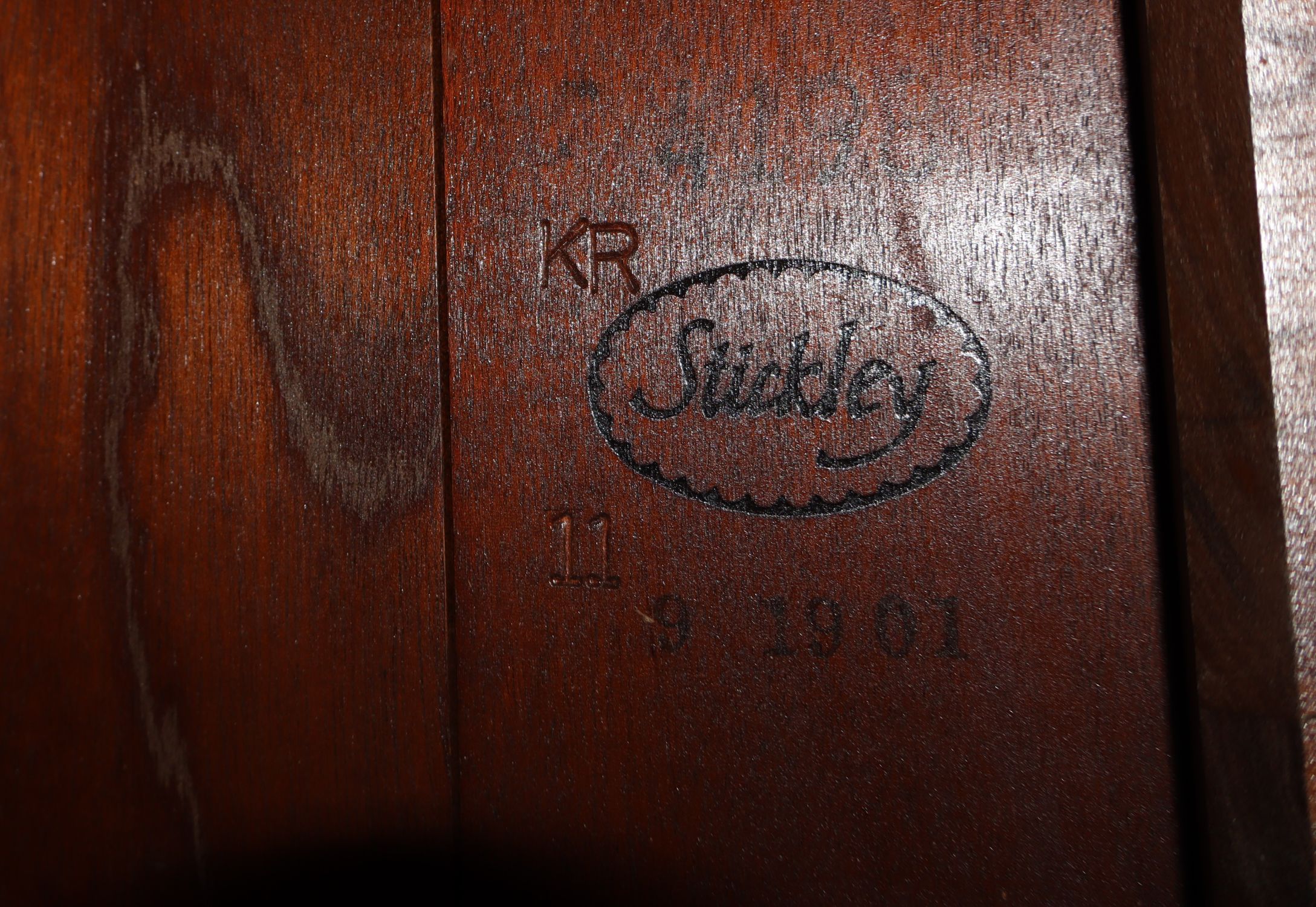 Stickley Burl Mah Banded Dining Table 2 Leaves