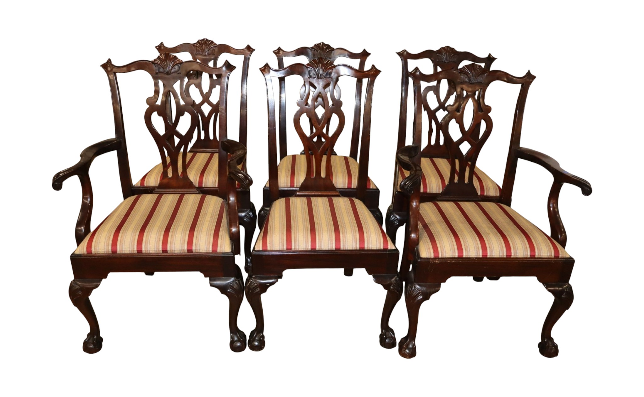 Stickley 6 Mahogany Chippendale Ball Claw Chairs