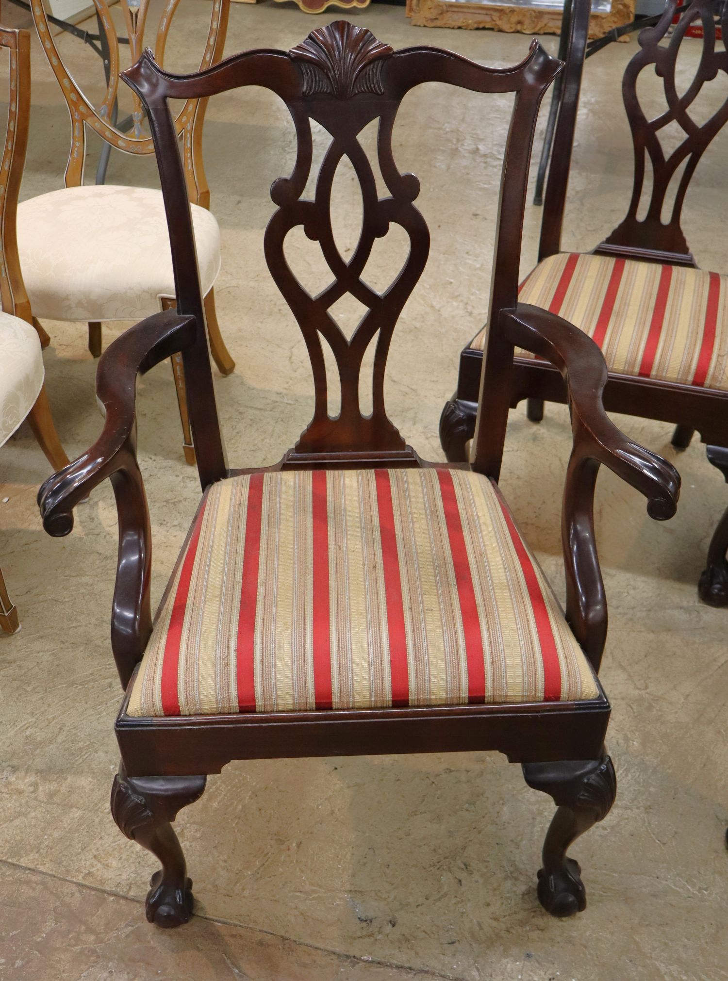Stickley 6 Mahogany Chippendale Ball Claw Chairs