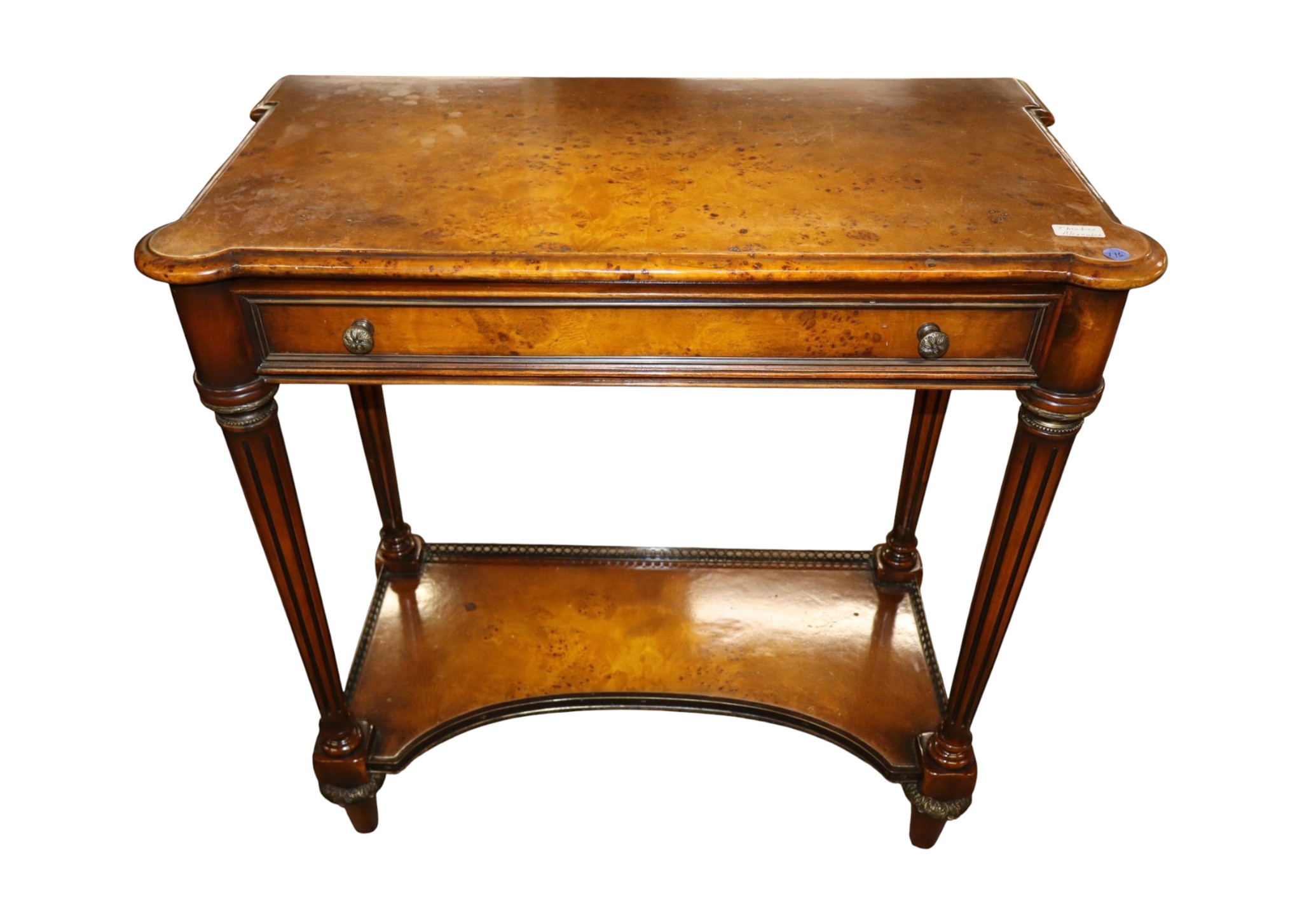 Theo Alexander Burl Walnut 2-Tier Console Table