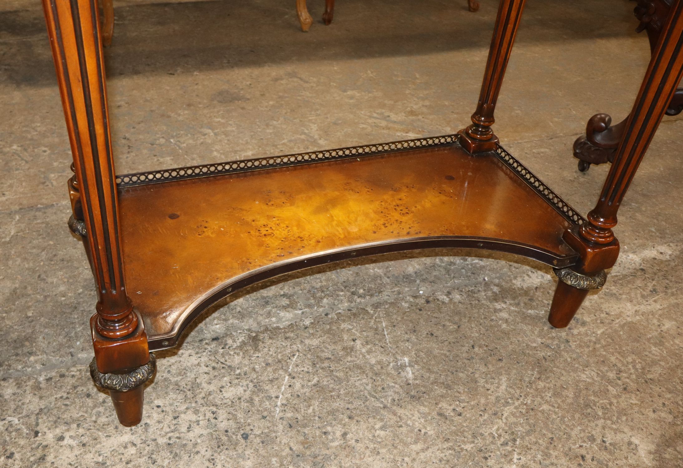 Theo Alexander Burl Walnut 2-Tier Console Table