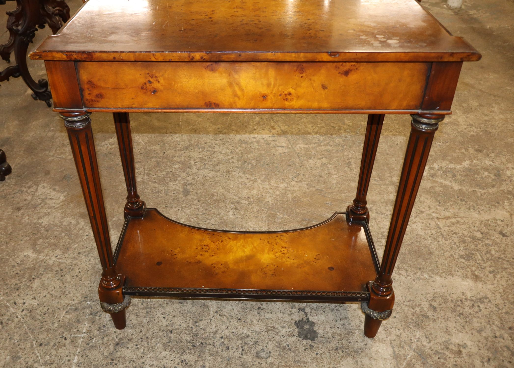 Theo Alexander Burl Walnut 2-Tier Console Table