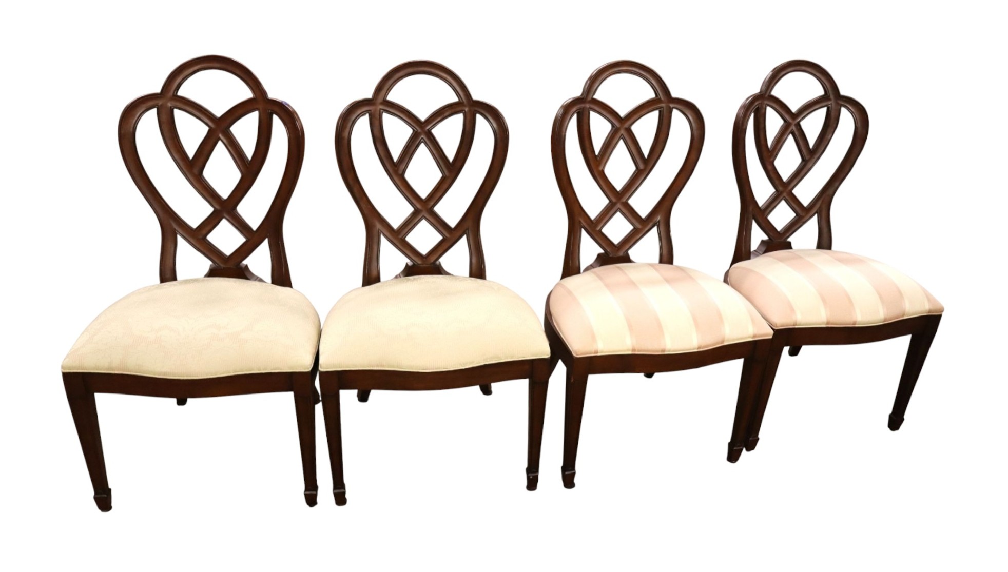 4 Ethan Allen Mahogany Sweetheart Dining Chairs