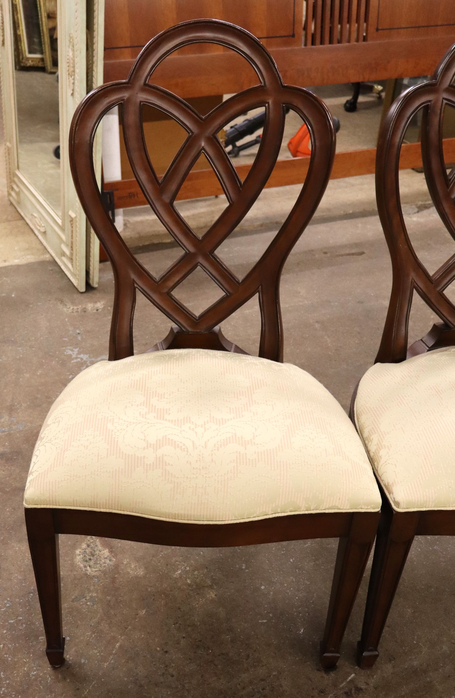 4 Ethan Allen Mahogany Sweetheart Dining Chairs