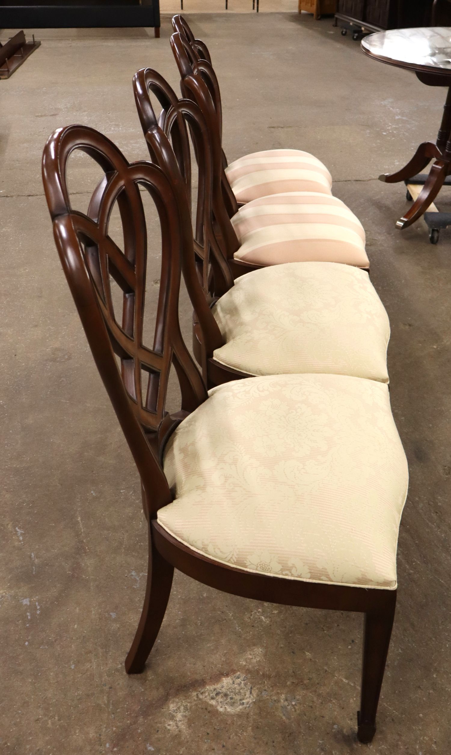 4 Ethan Allen Mahogany Sweetheart Dining Chairs