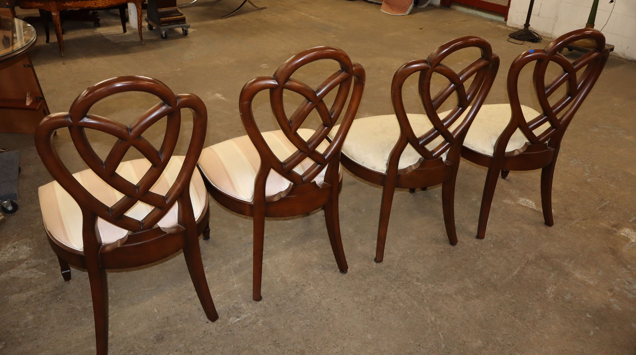 4 Ethan Allen Mahogany Sweetheart Dining Chairs