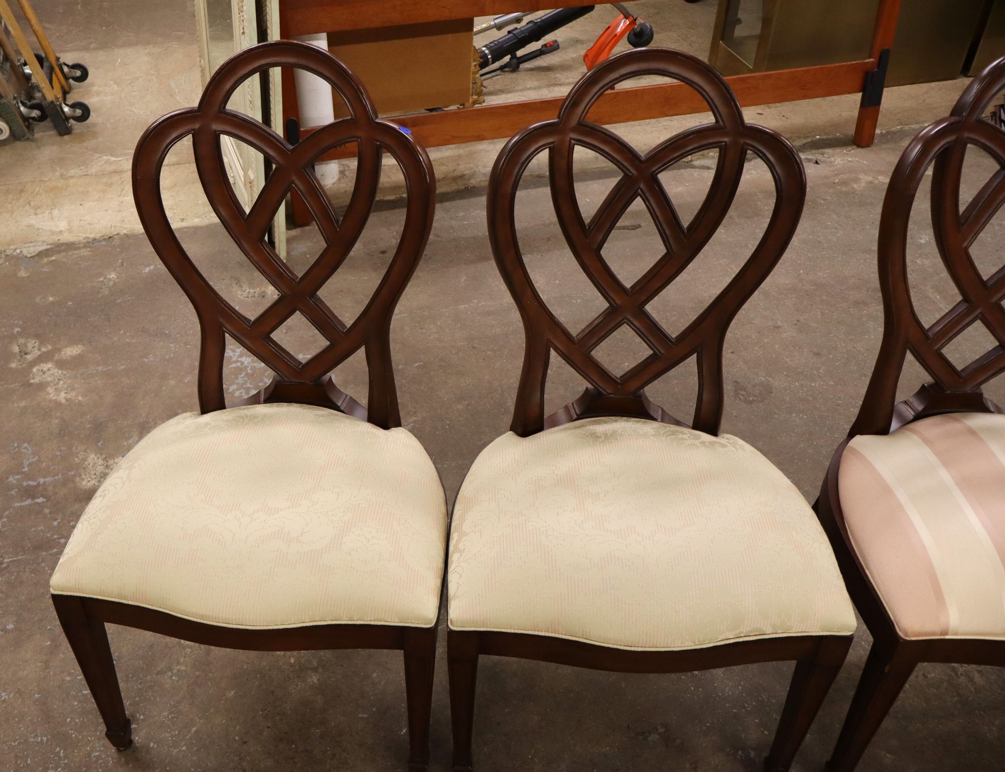 4 Ethan Allen Mahogany Sweetheart Dining Chairs