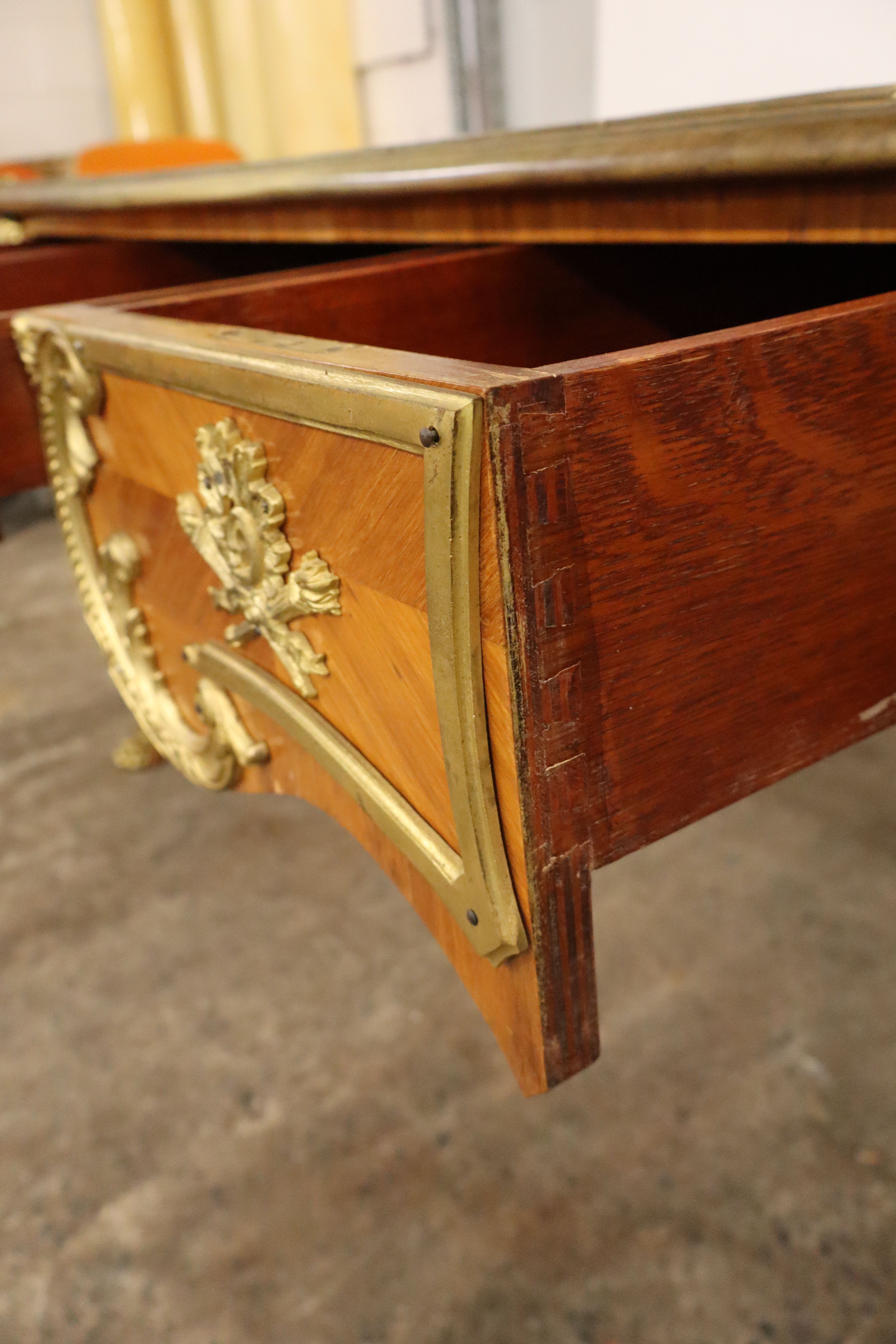 Antique French Louis XV Mahogany Bureau Plat Desk