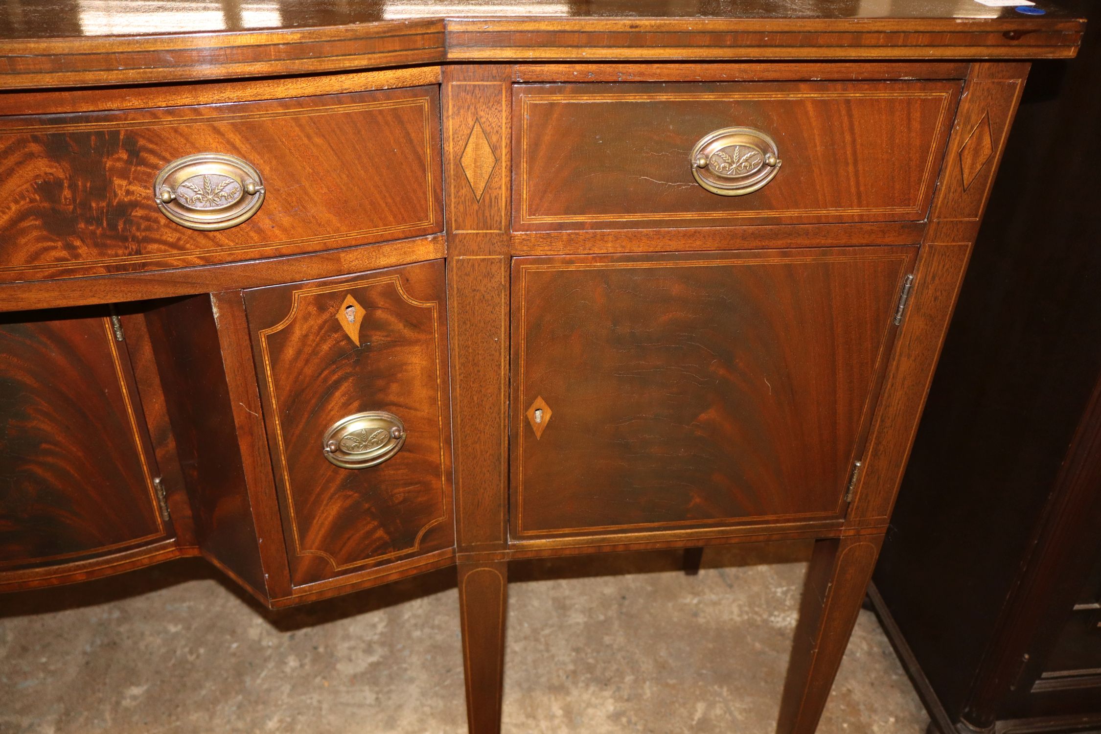 Antq Williams & Kimp Burl Mahog 5-Drw Sideboard