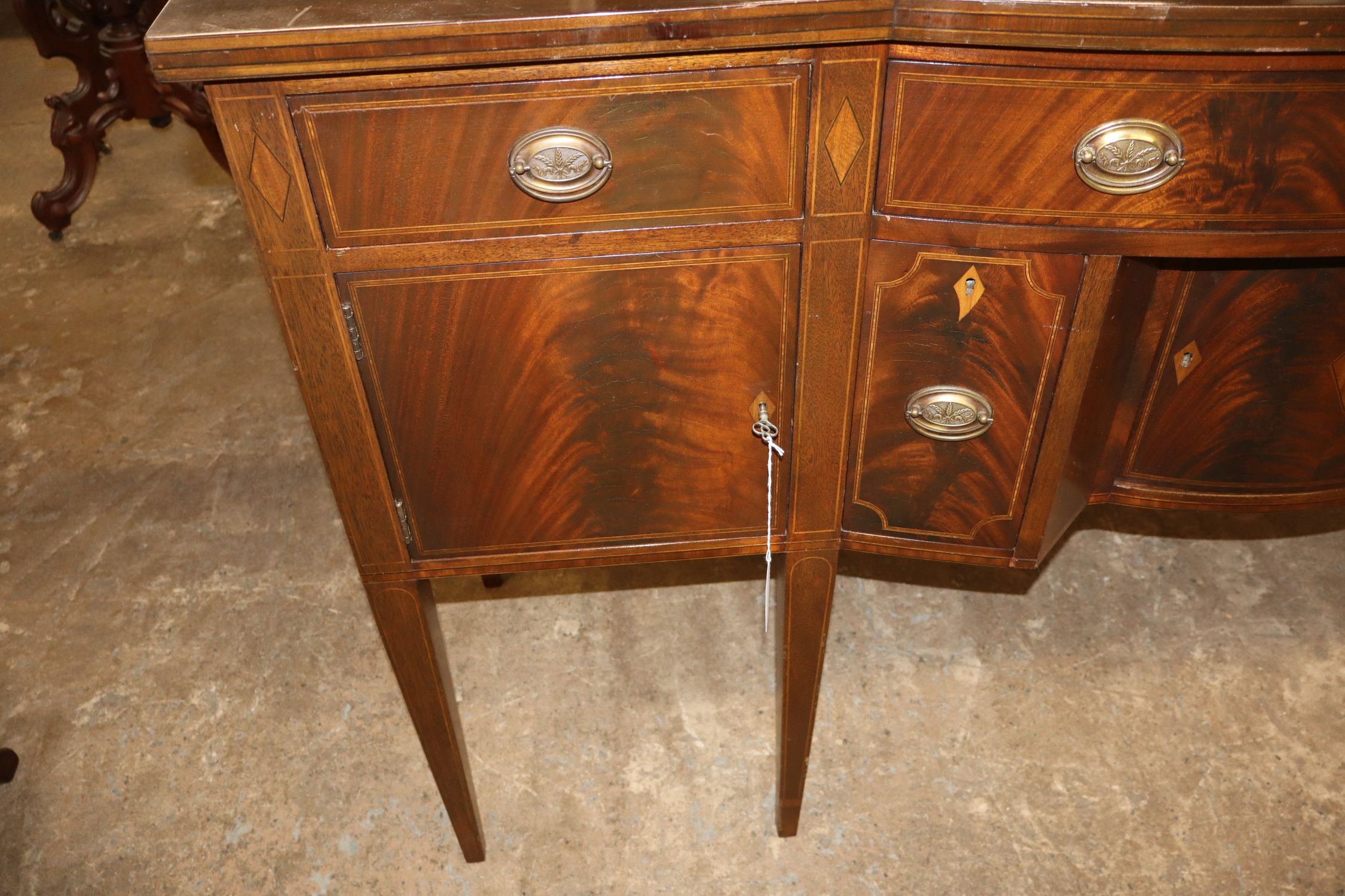 Antq Williams & Kimp Burl Mahog 5-Drw Sideboard