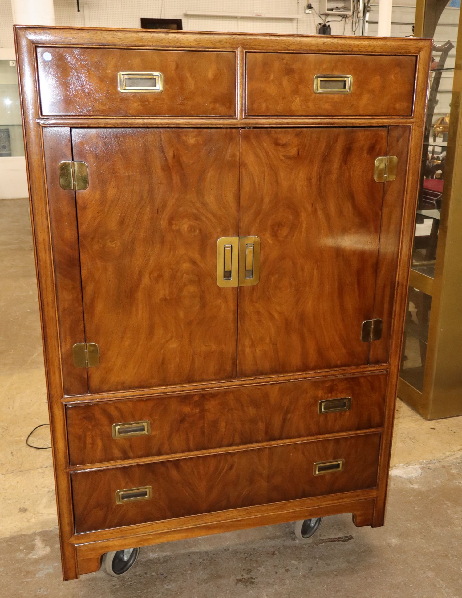 VTG Drexel Hrtg Dynasty Walnut Gentlemans Chest