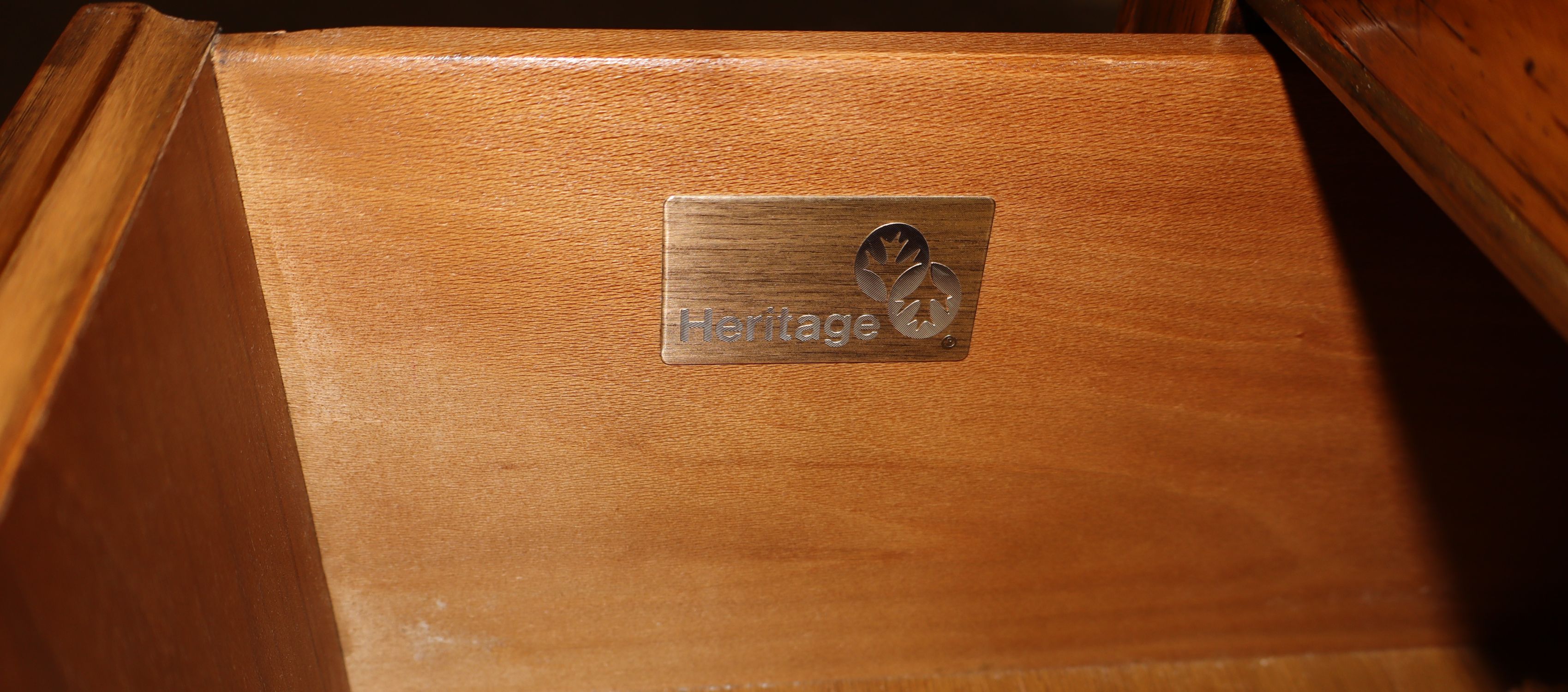 VTG Drexel Hrtg Dynasty Walnut Low Chest w/Mirror