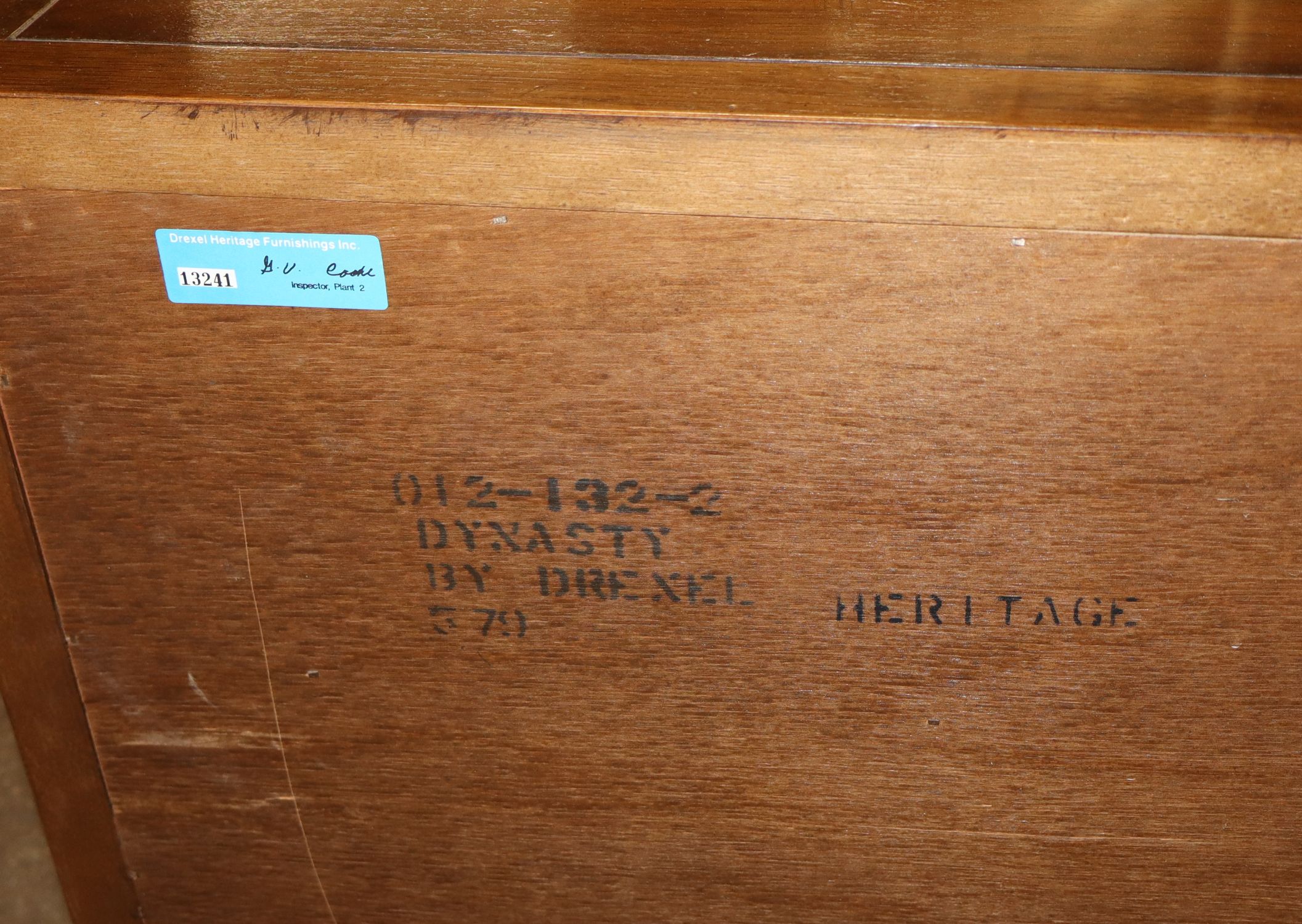 VTG Drexel Hrtg Dynasty Walnut Low Chest w/Mirror
