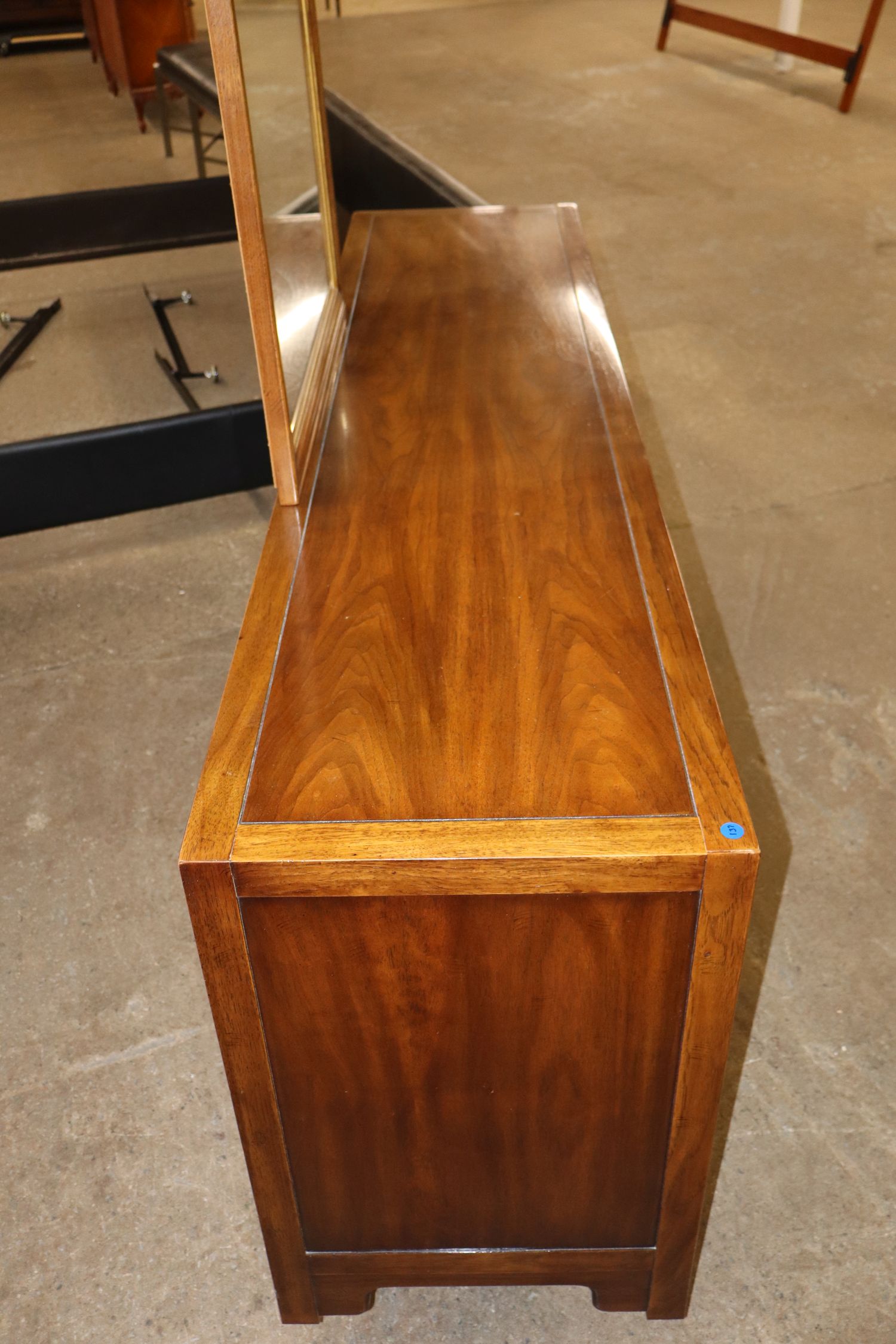 VTG Drexel Hrtg Dynasty Walnut Low Chest w/Mirror
