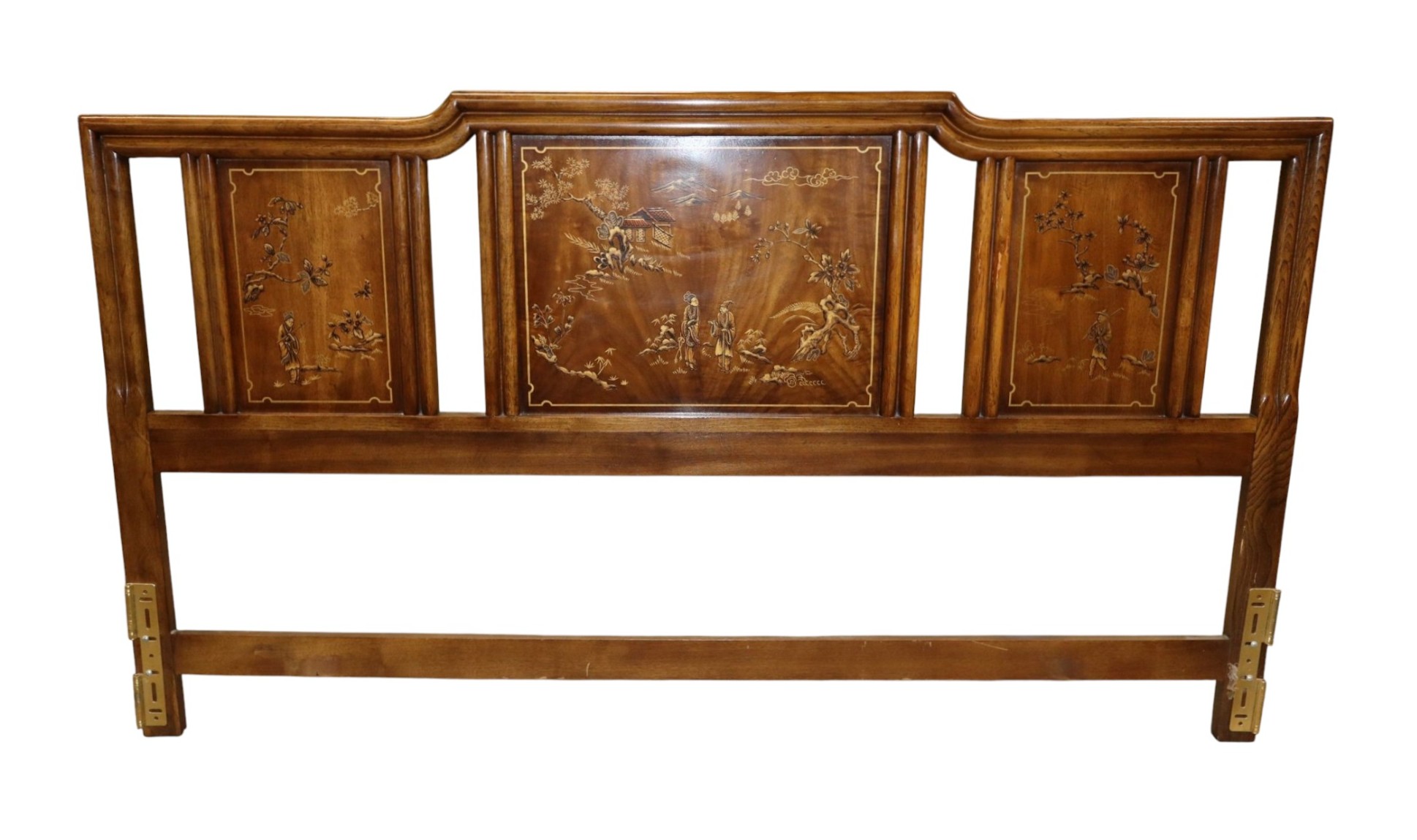 VTG Drexel Hrtg Dynasty Walnut Headboard Orig Fin