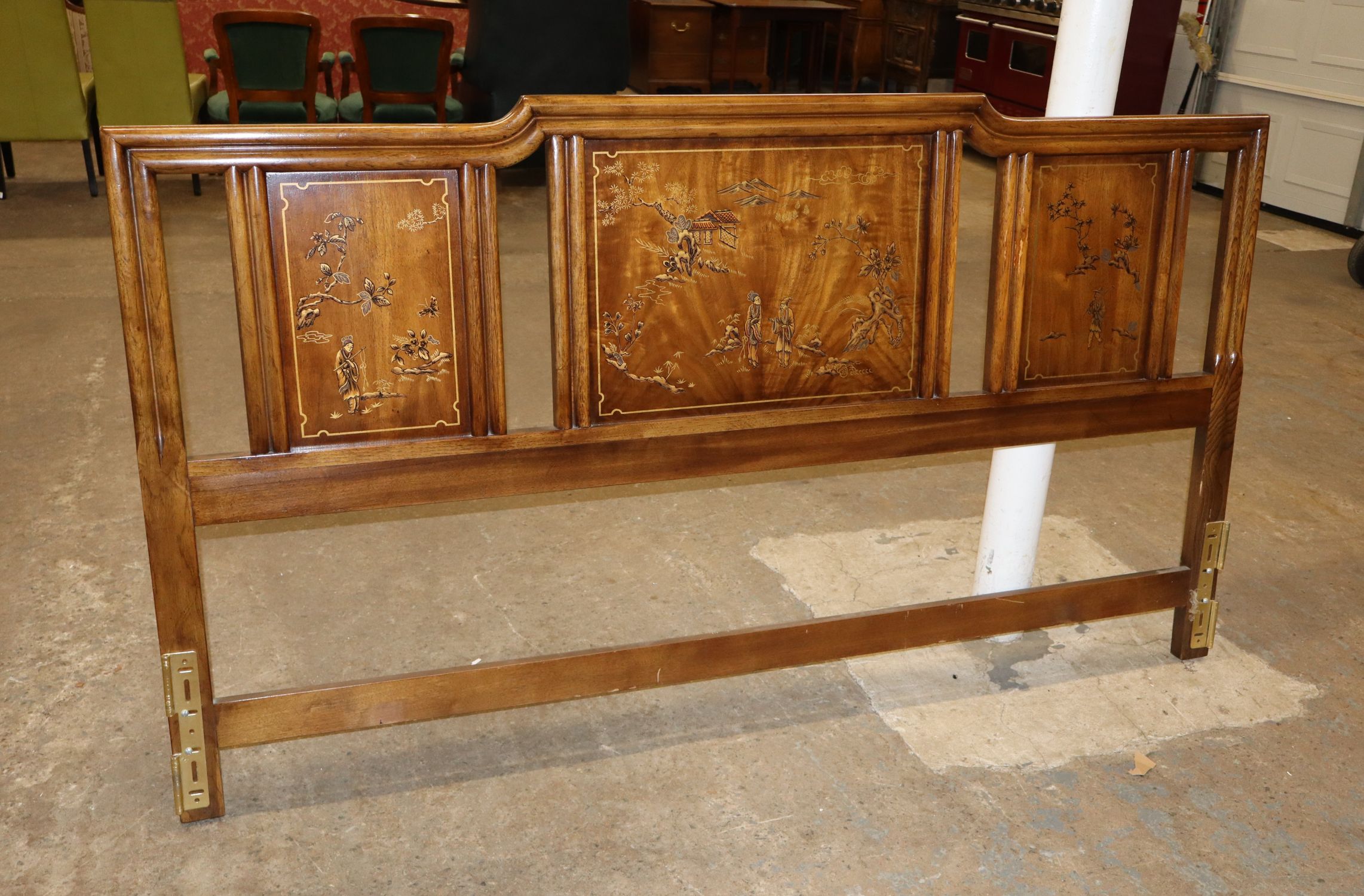 VTG Drexel Hrtg Dynasty Walnut Headboard Orig Fin