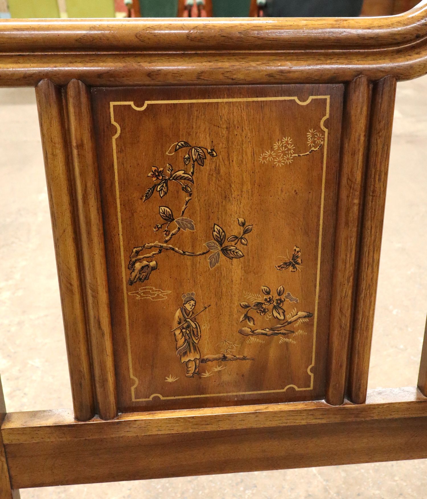 VTG Drexel Hrtg Dynasty Walnut Headboard Orig Fin