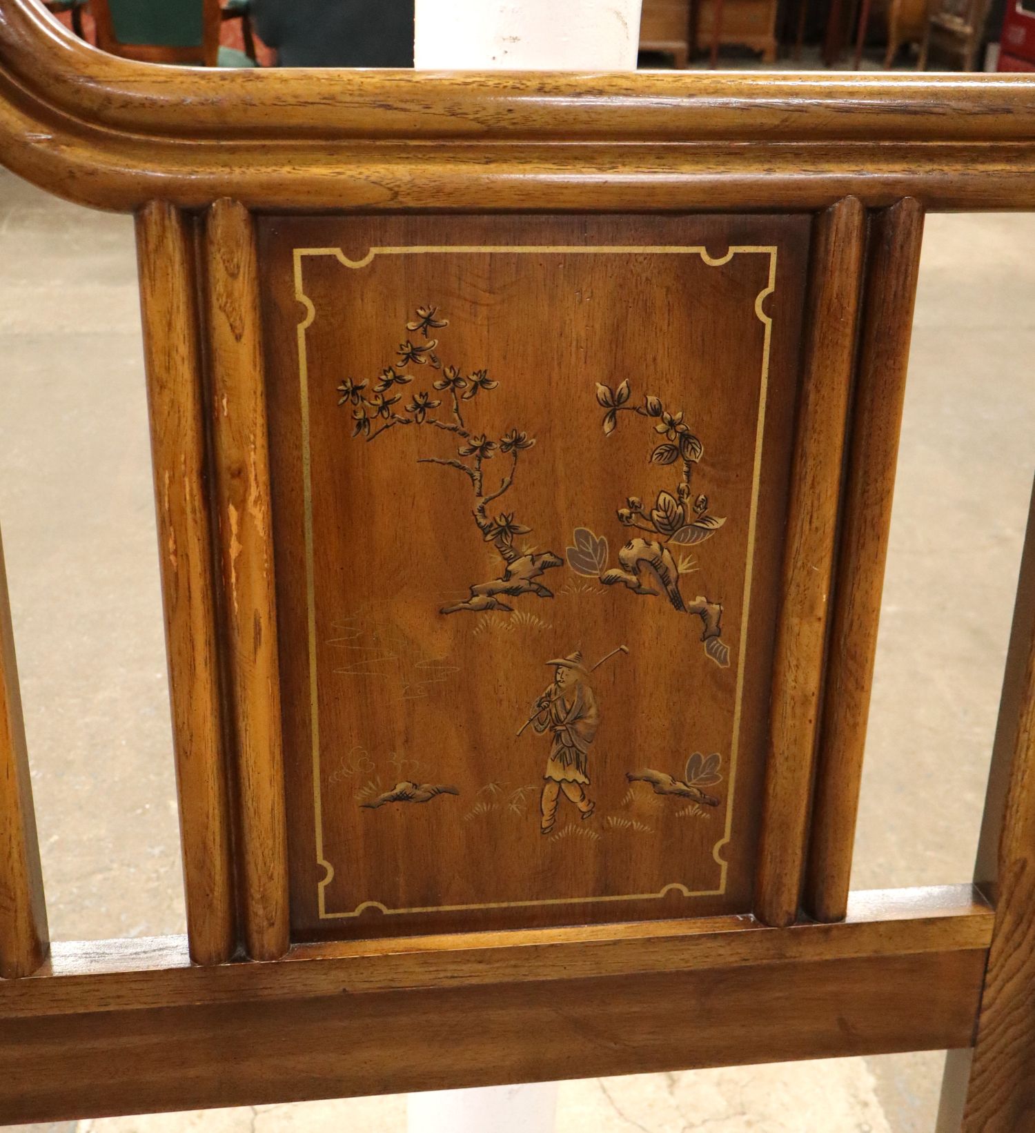 VTG Drexel Hrtg Dynasty Walnut Headboard Orig Fin