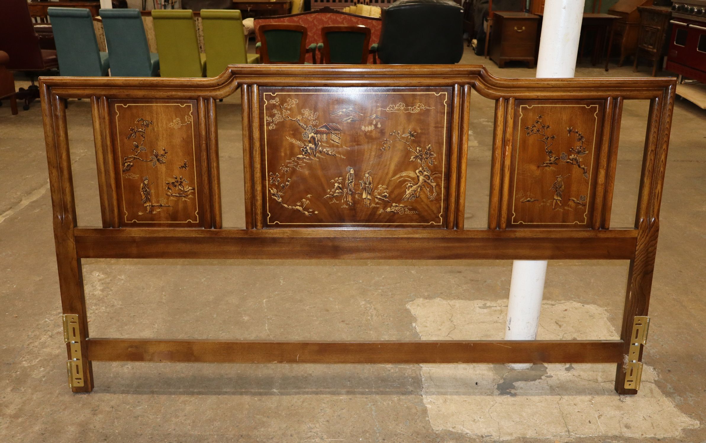 VTG Drexel Hrtg Dynasty Walnut Headboard Orig Fin