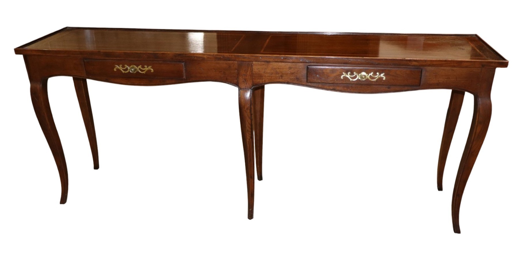 Henredon FR Style 6-Leg Burl Walnut Inlaid Sofa