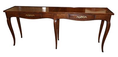 Henredon FR Style 6-Leg Burl Walnut Inlaid Sofa. Henredon quality French style 2 drawers 6 
