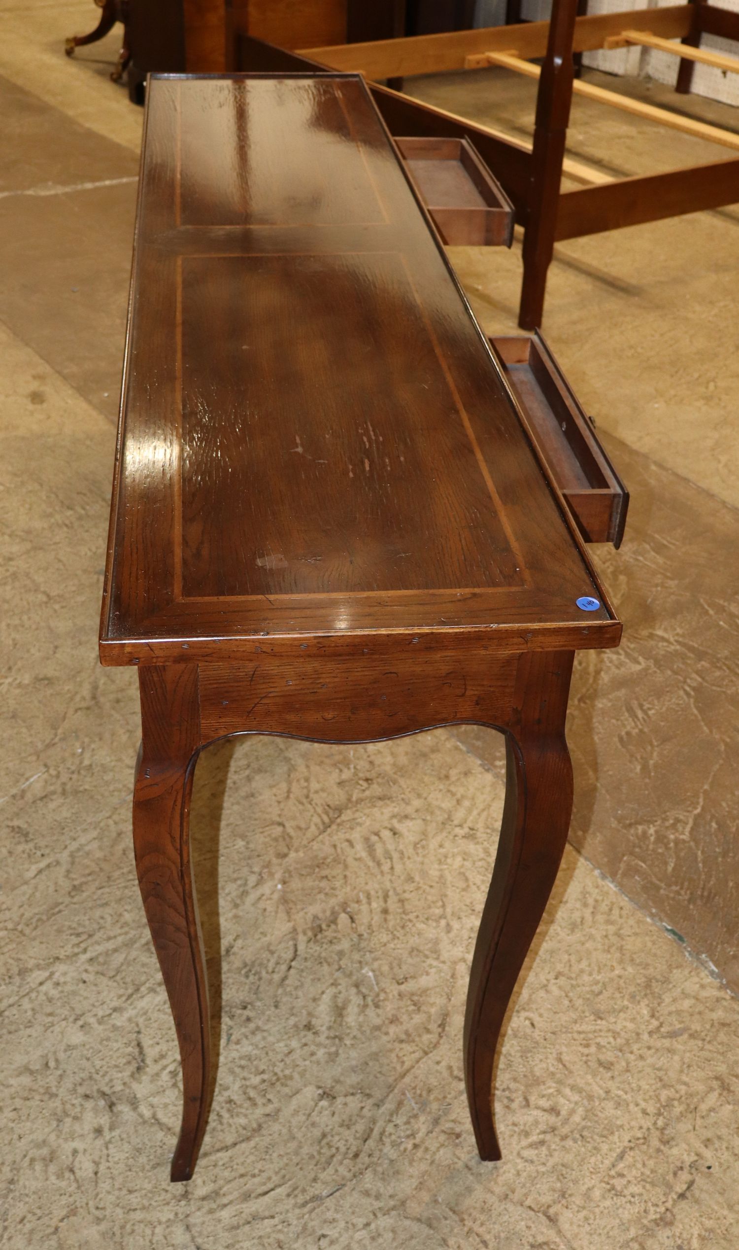 Henredon FR Style 6-Leg Burl Walnut Inlaid Sofa