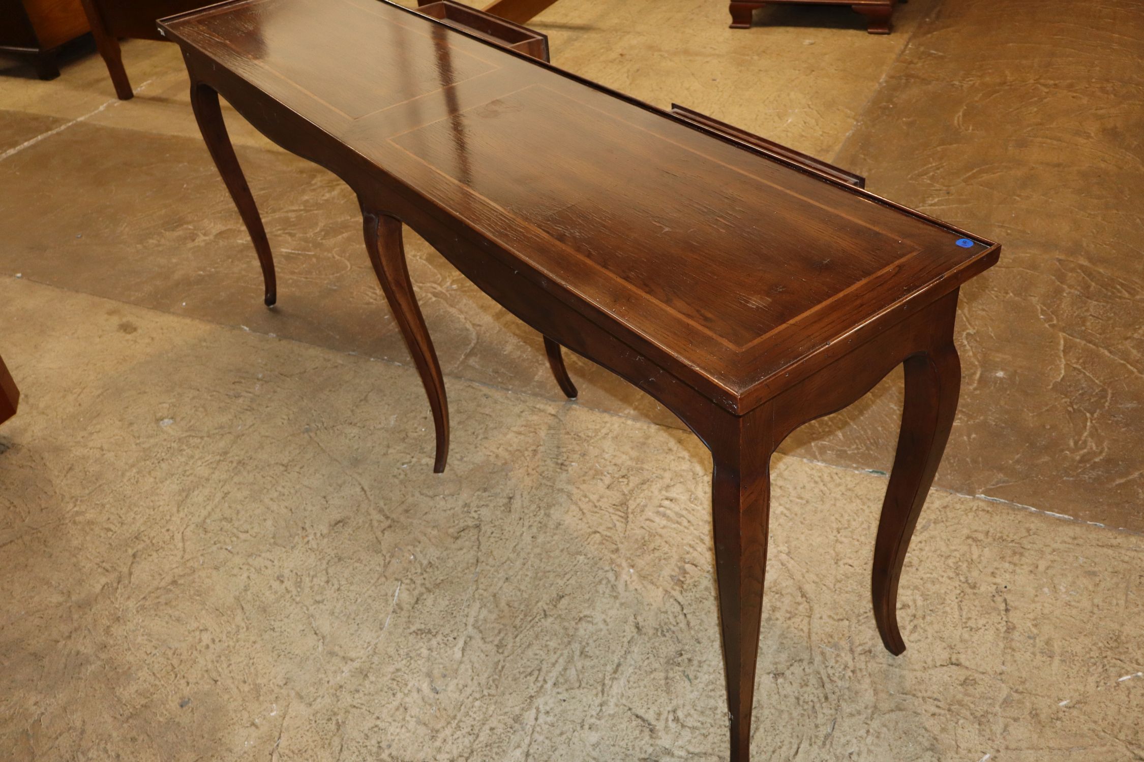 Henredon FR Style 6-Leg Burl Walnut Inlaid Sofa