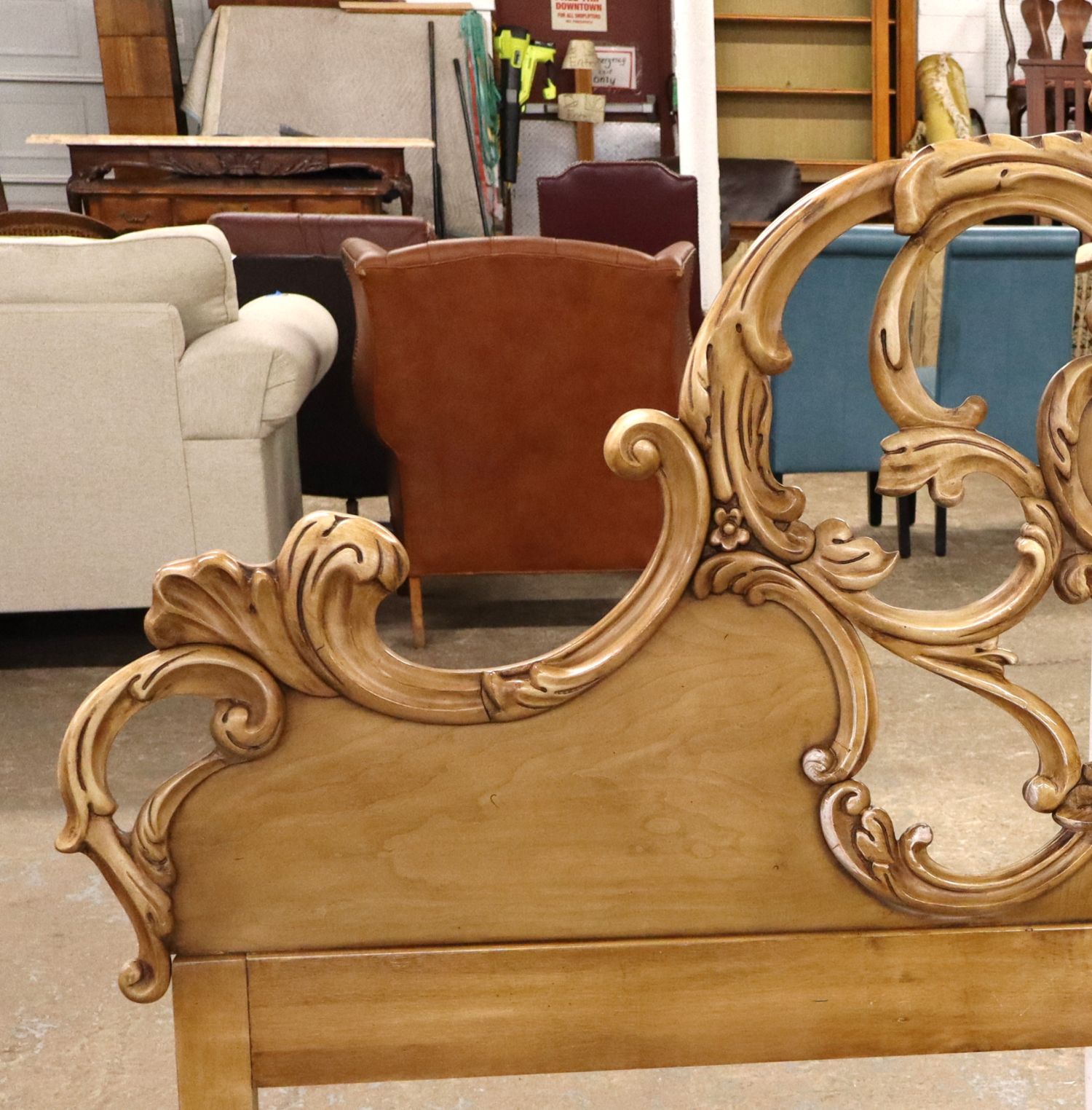 FR Crvd King Headboard Ira A Rose By MPFI Antq Finish