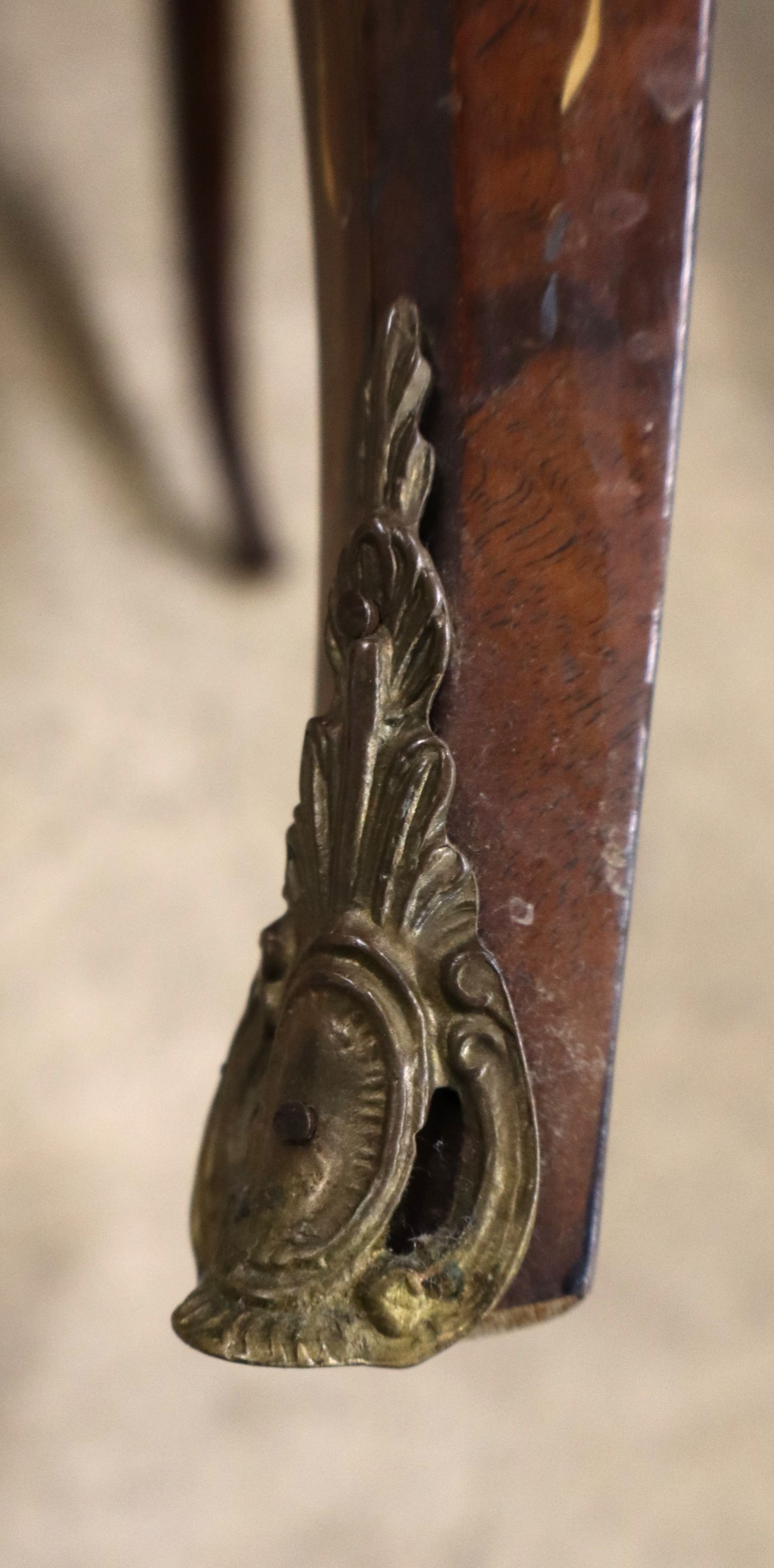IT Burl Walnut Inlaid FR Coffee Table Bronze Feet